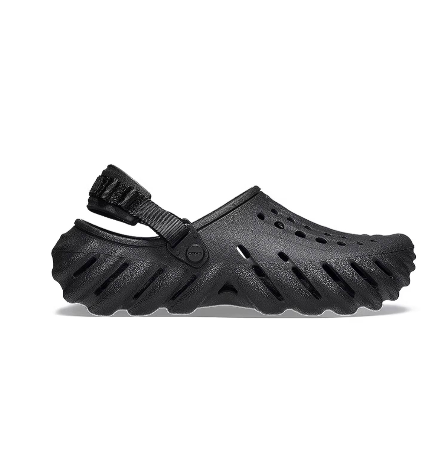 -(C4c)-CROCS ECHO CLOG 洞洞鞋 軟膠鞋 黑色-207937-001