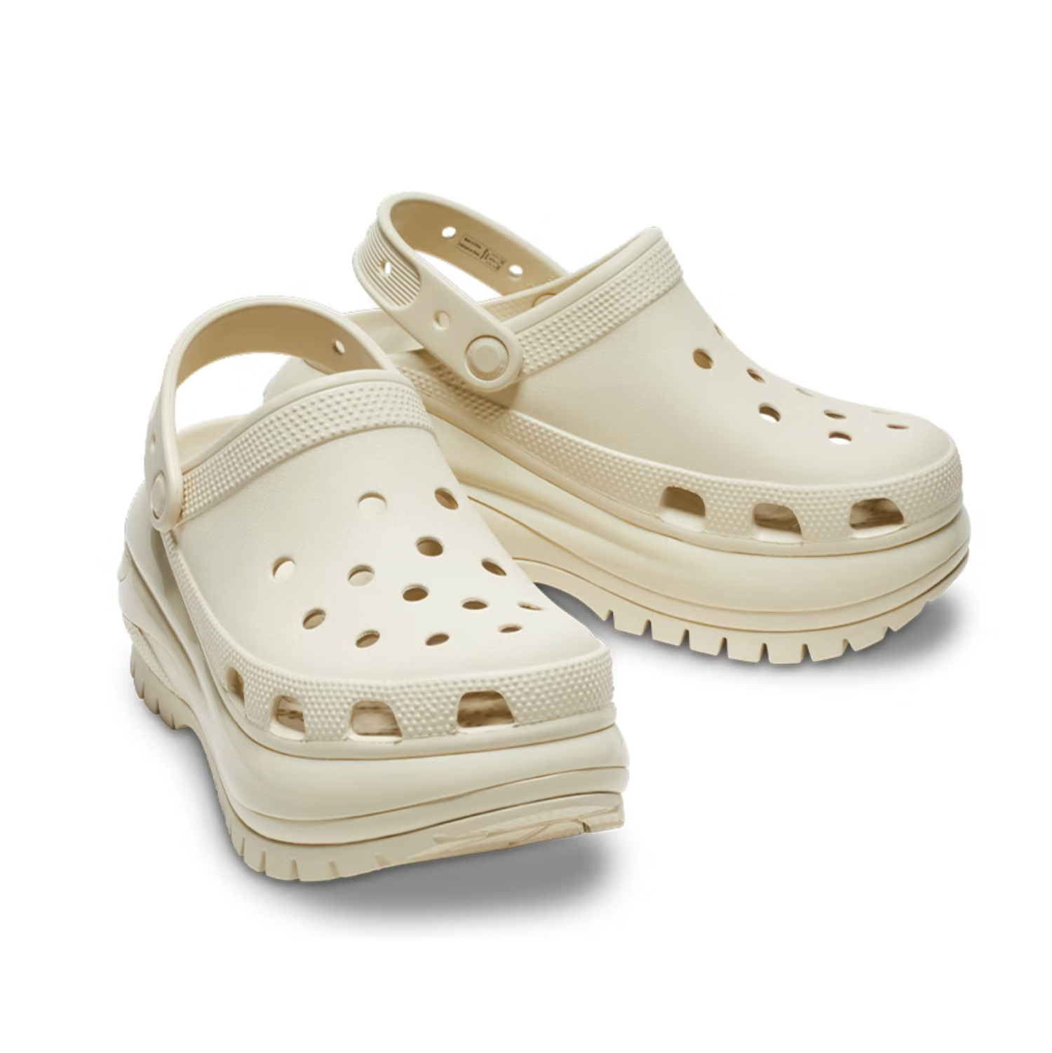 -(C4c)-CROCS MEGA CRUSH CLOG 洞洞鞋 軟膠鞋 厚底鞋 骨白色-207988-2Y2