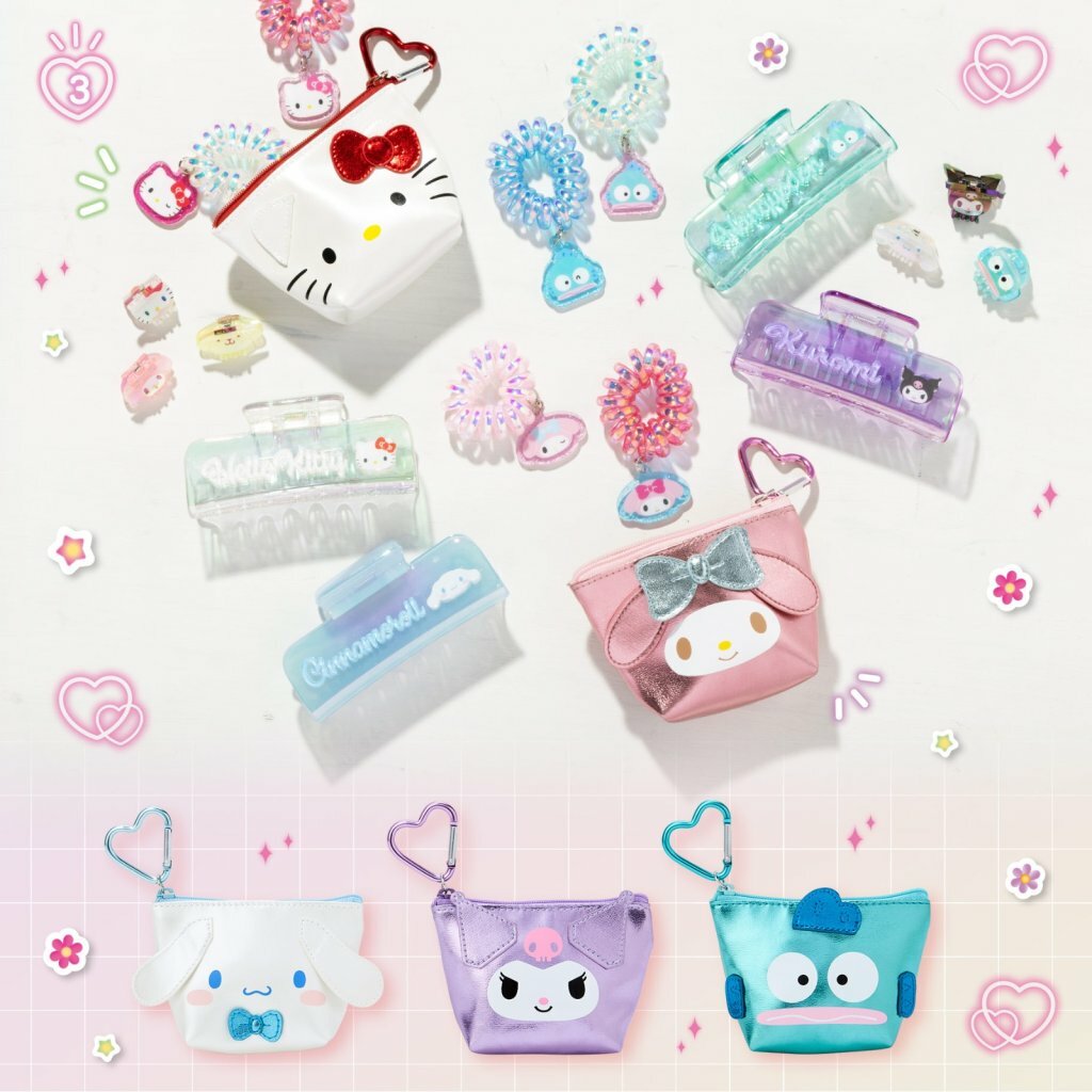 日本 Sanrio 心形扣大頭款拉鏈袋 - 閃閃夏日配件系列