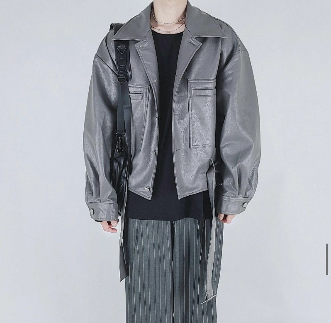 反領合成皮褸 VOID-059JK