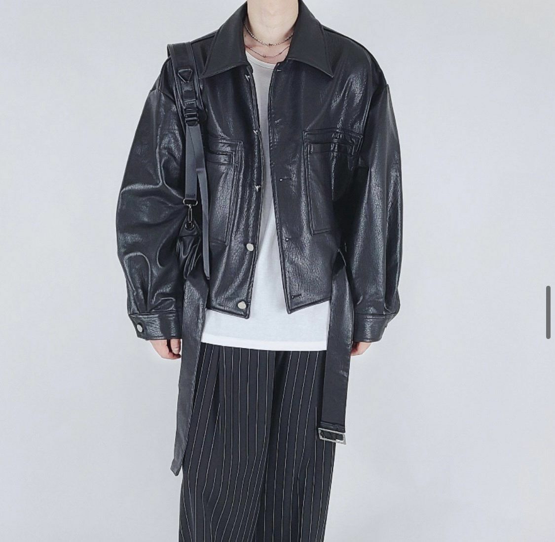 反領合成皮褸 VOID-059JK