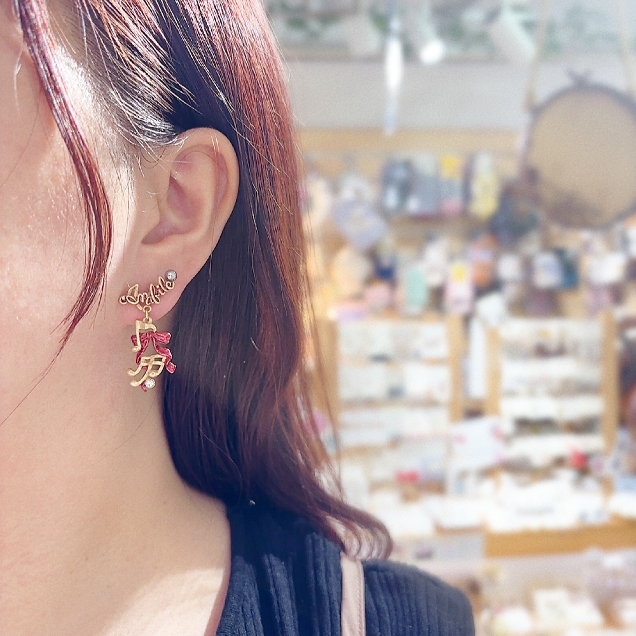 絲帶配合音符飄揚舞動耳環