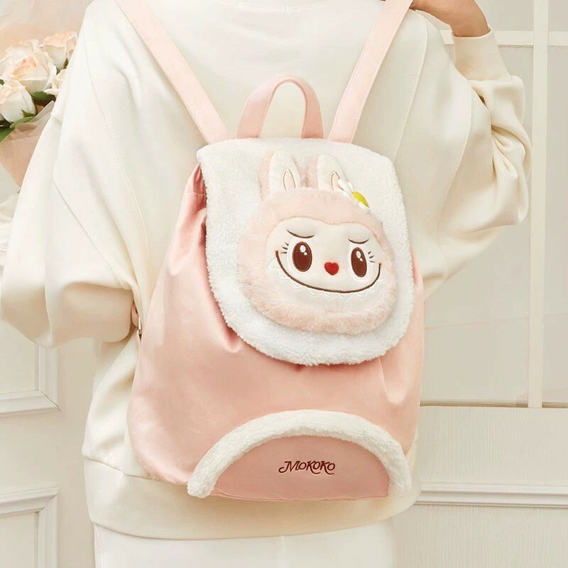 POP MART 泡泡瑪特 經典系列 MOKOKO 毛毛滾邊大頭設計 後背包 -泡泡瑪特城市樂園