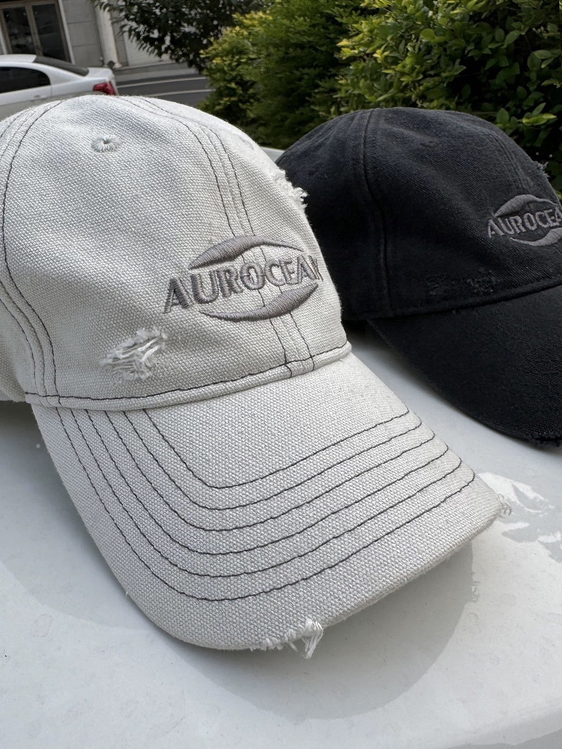 Aurocean 破舊奶痞水洗做舊帆布棒球帽
