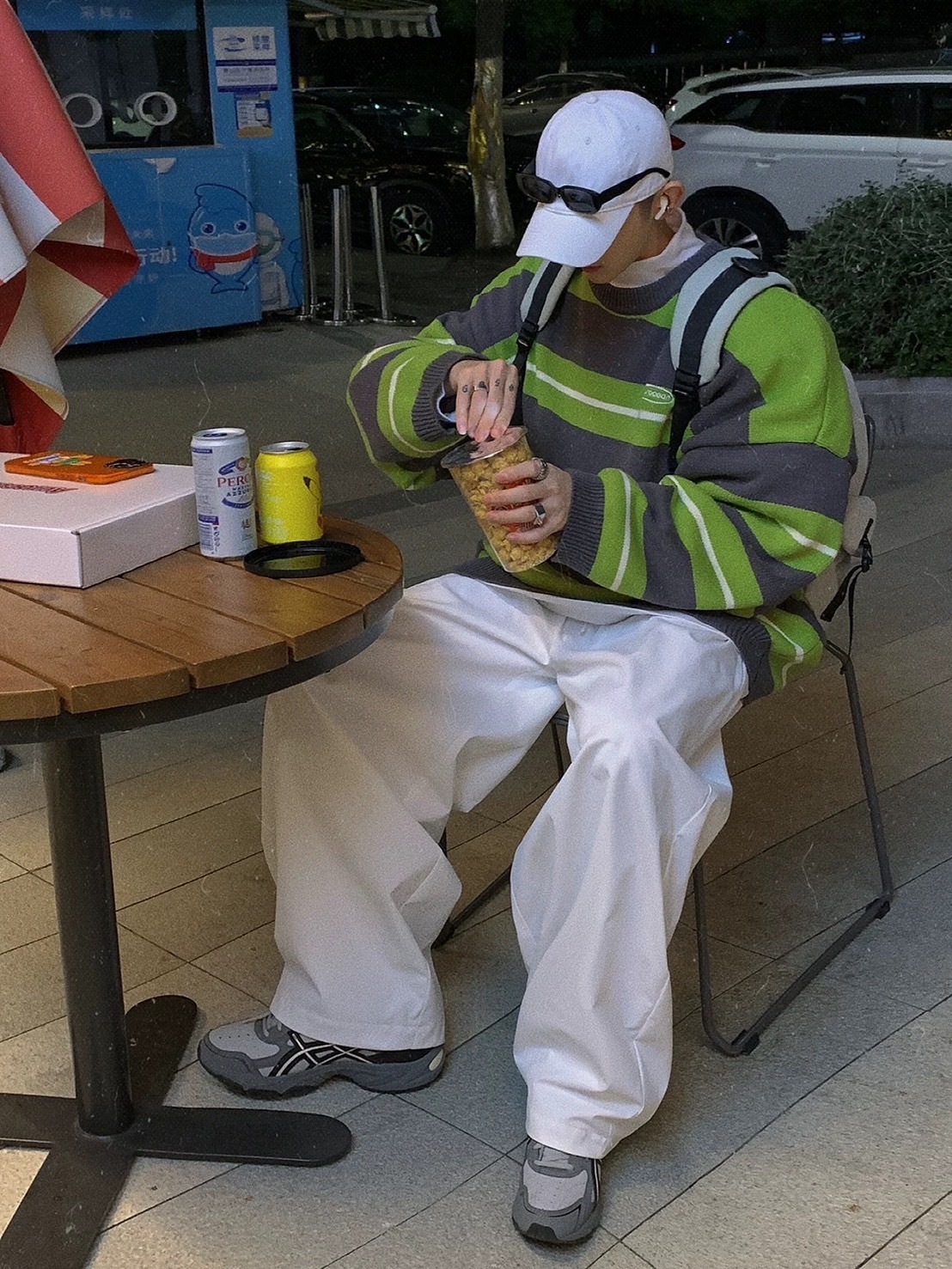 Aurocean 四季運動褲全白復古網眼長褲