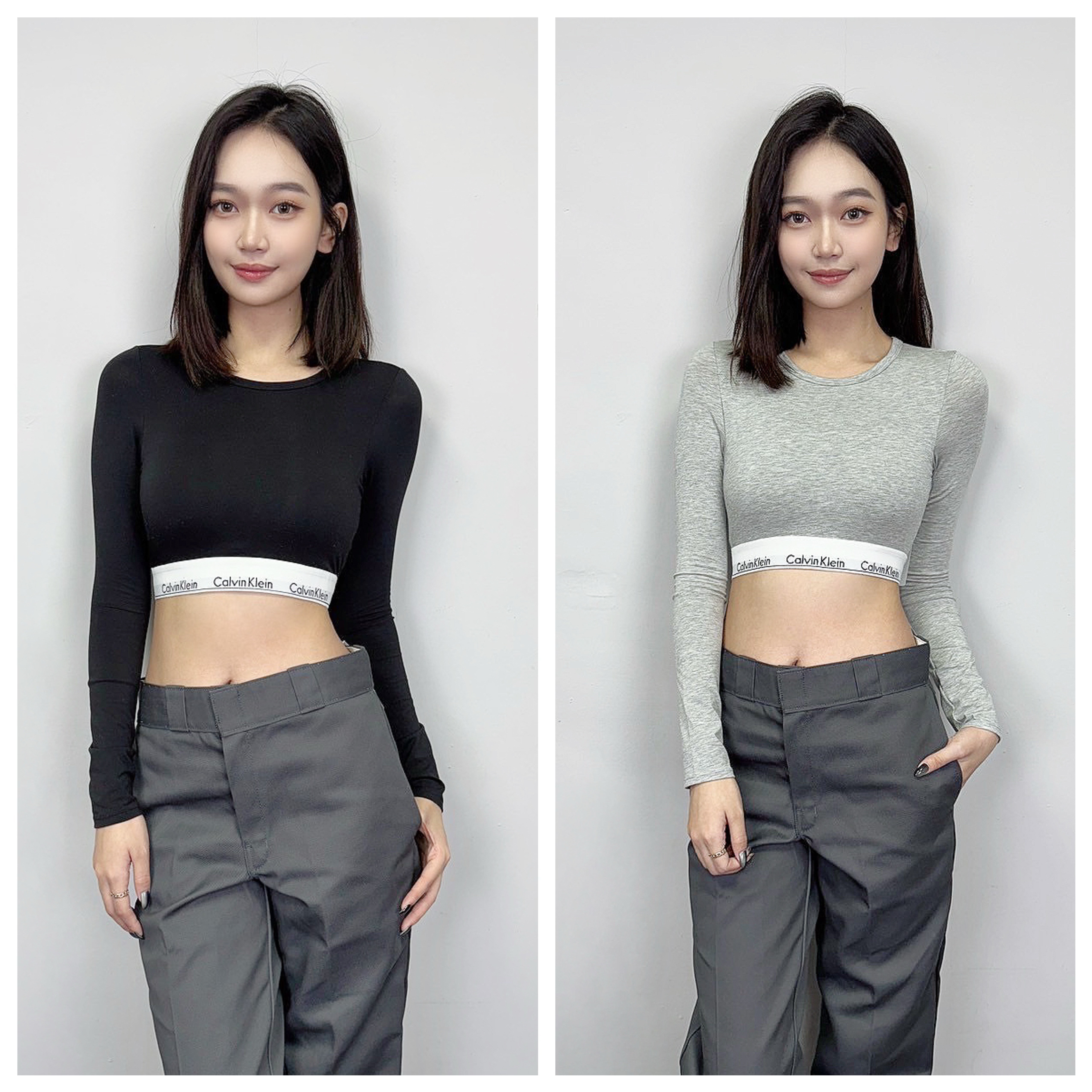 Calvin Klein CK 下擺串標 女款 長袖上衣