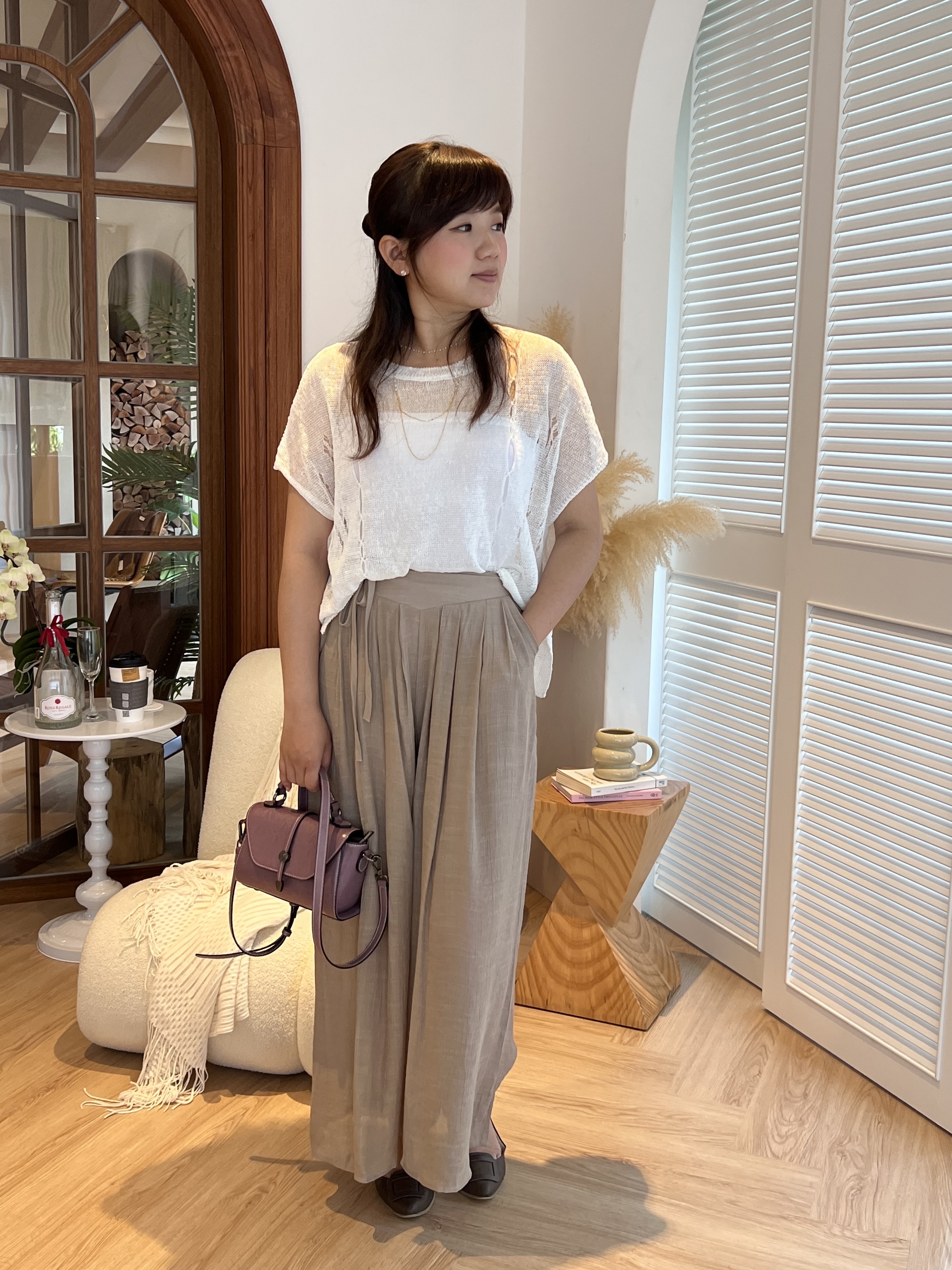 🇰🇷棉麻顯瘦綁繩寬褲