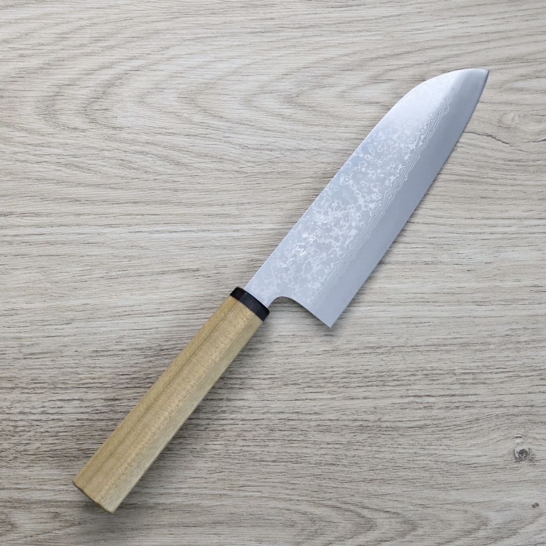 黑崎真 三德刀 170mm VG10Ｗ鋼 大馬士革