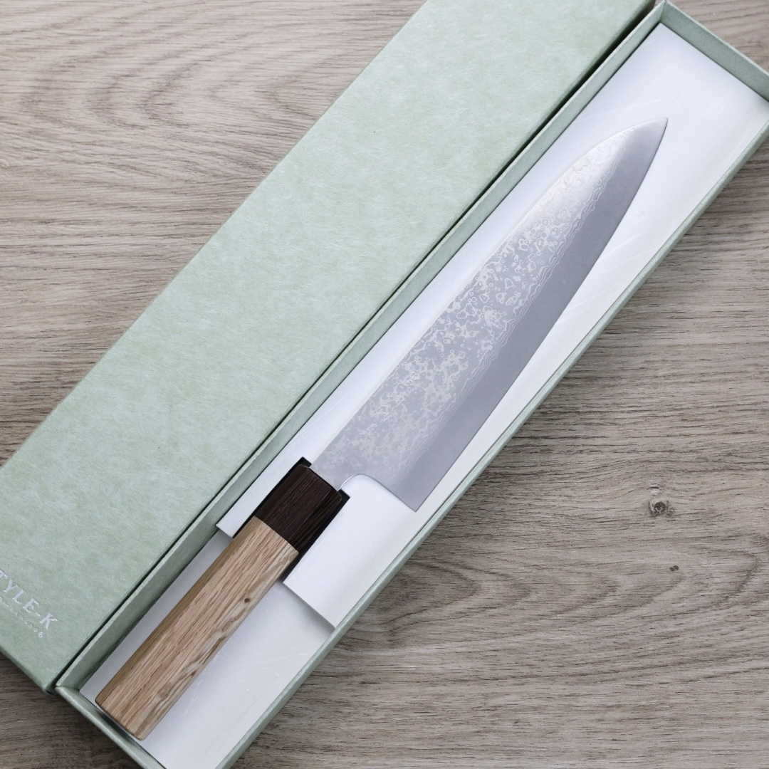 黑崎真 牛刀 210mm VG10Ｗ鋼 大馬士革