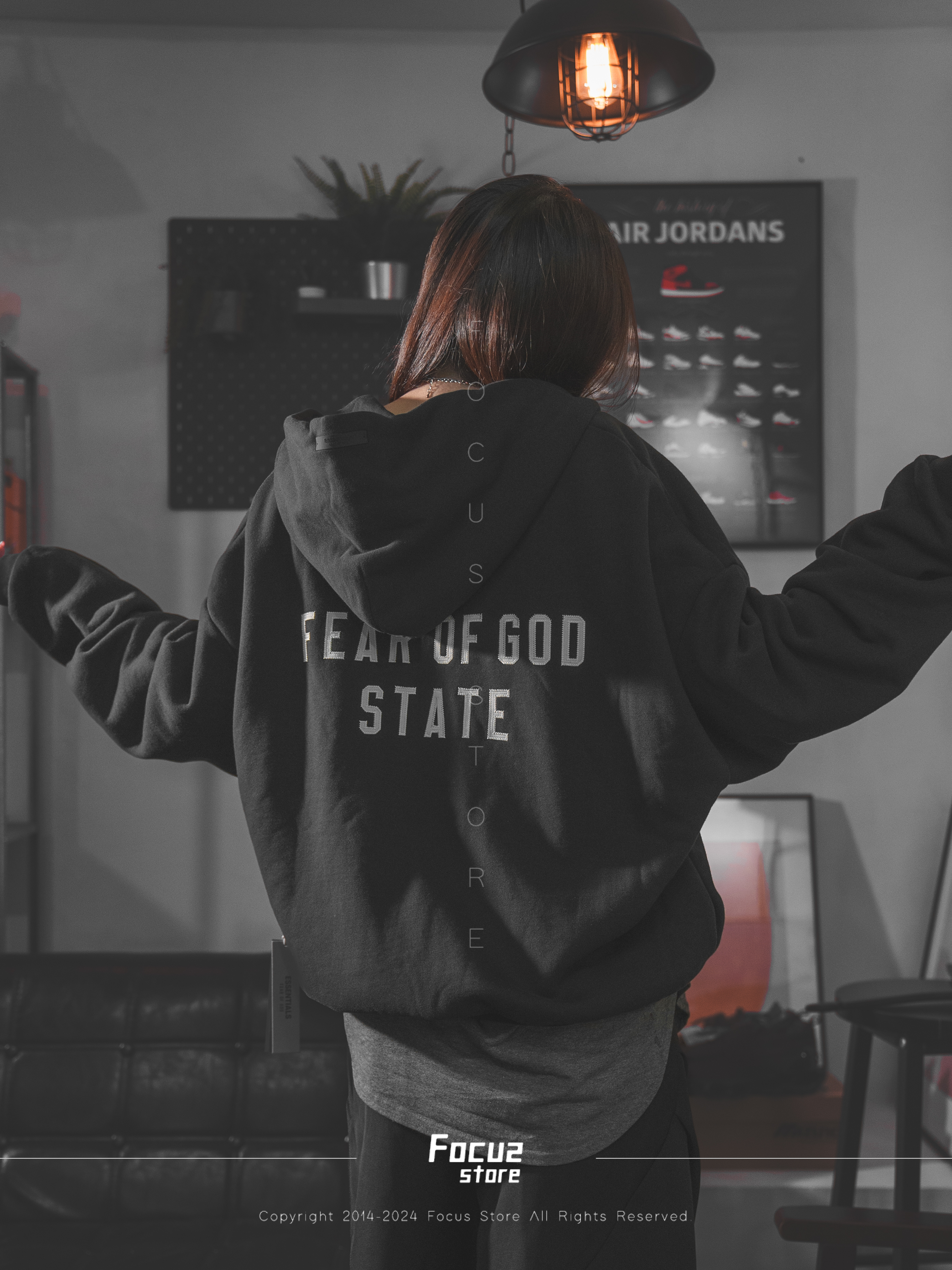 【Focus Store】現貨秒發 Fear of God Essentials FW24 Home Coming系列 Heavy Fleece Fullzip Hoodie "Black" 黑色 192BT246240F