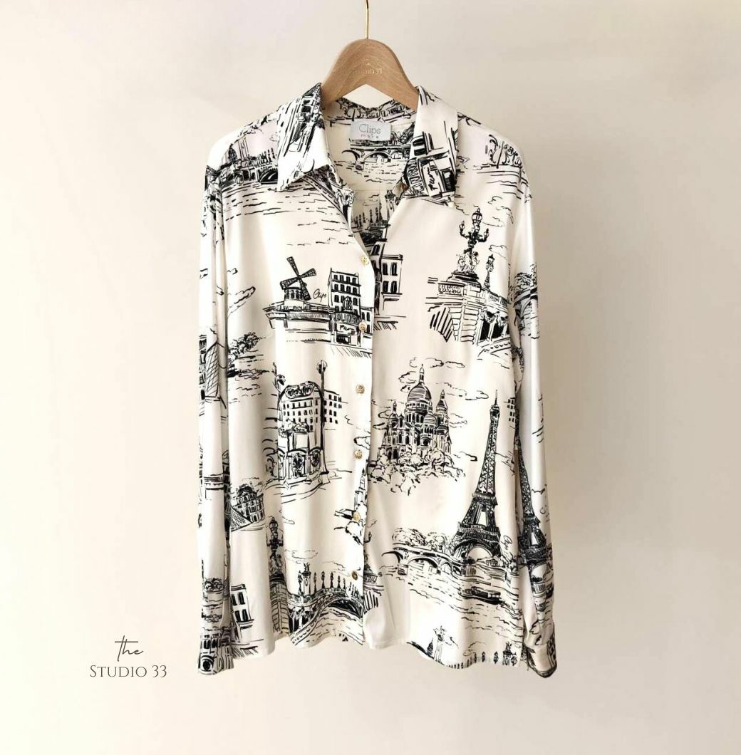 Clips more風景圖案襯衫