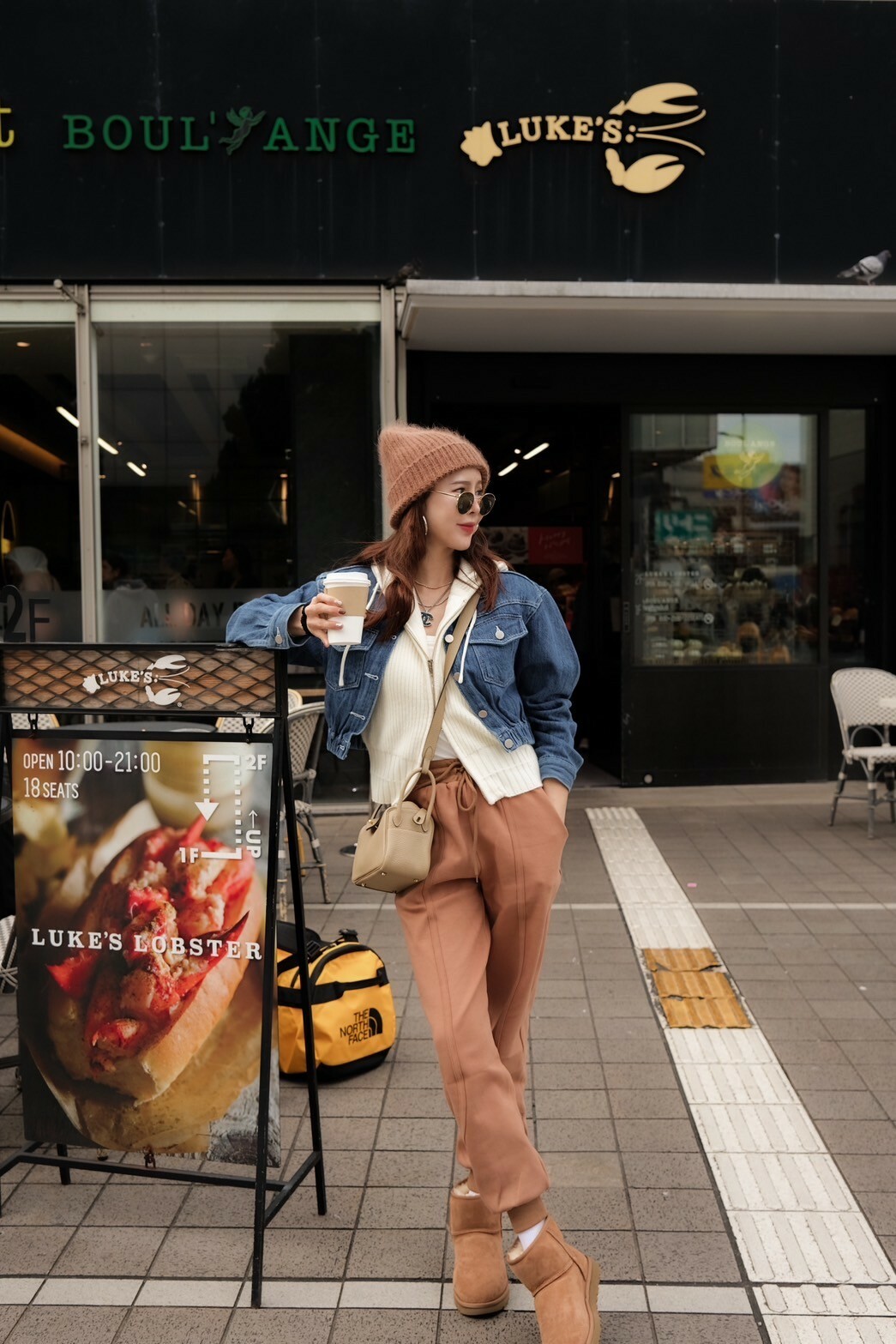 線條修身棉褲_AMISSA（咖）