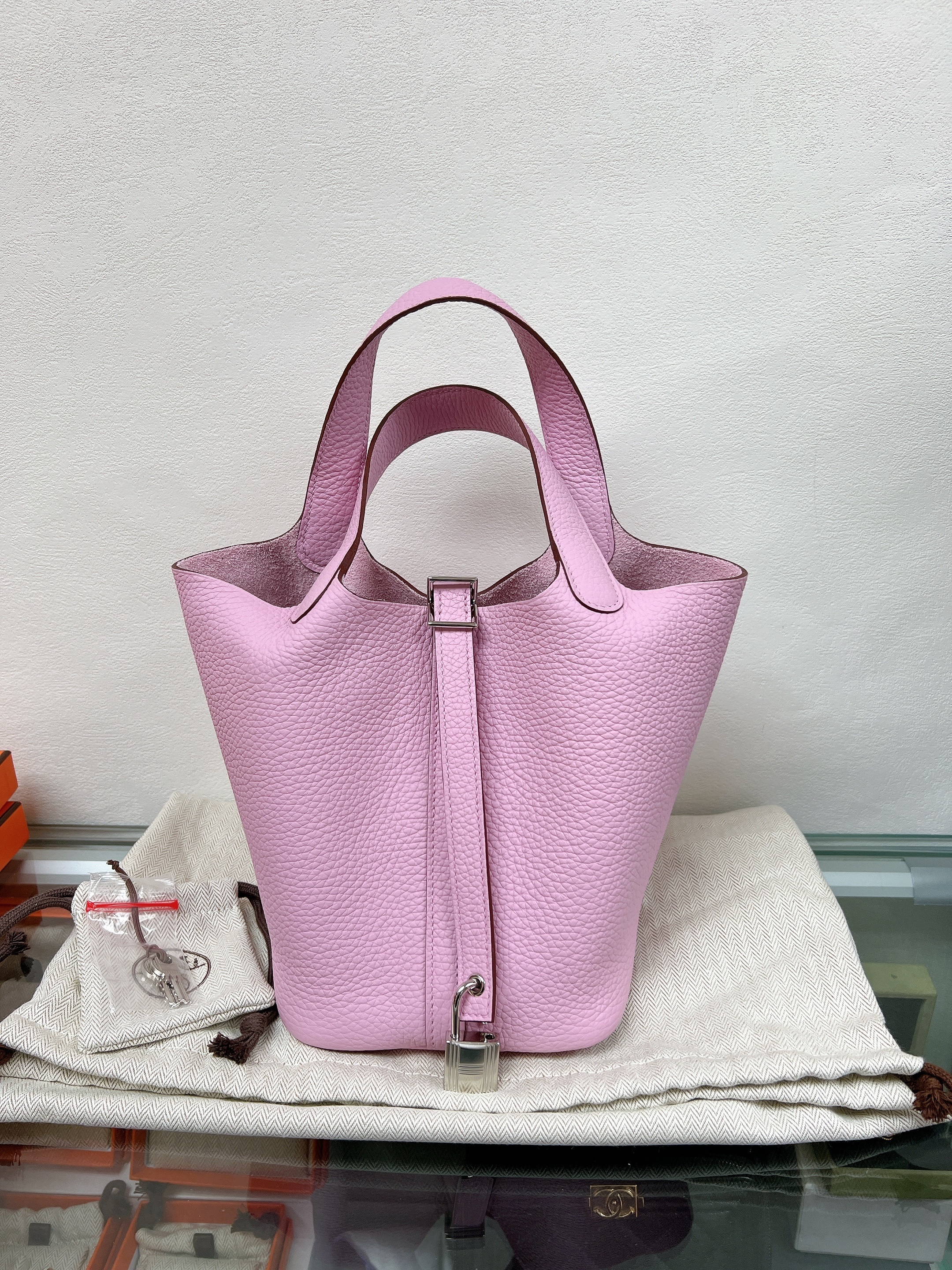 *Brand New* Hermes picotin 18/ X9 Mauve Sylvestre PHW/ Stamp b