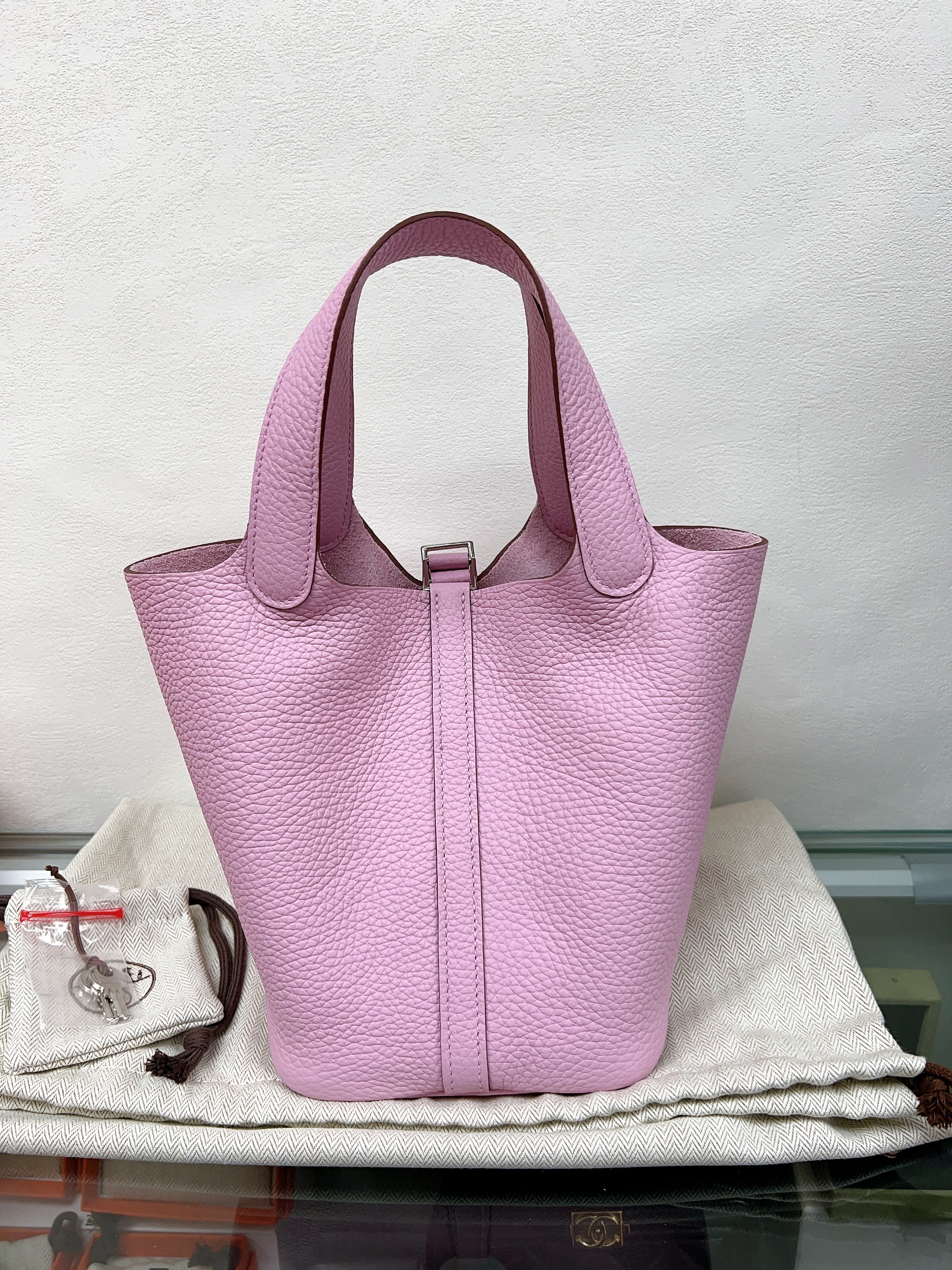 *Brand New* Hermes picotin 18/ X9 Mauve Sylvestre PHW/ Stamp b