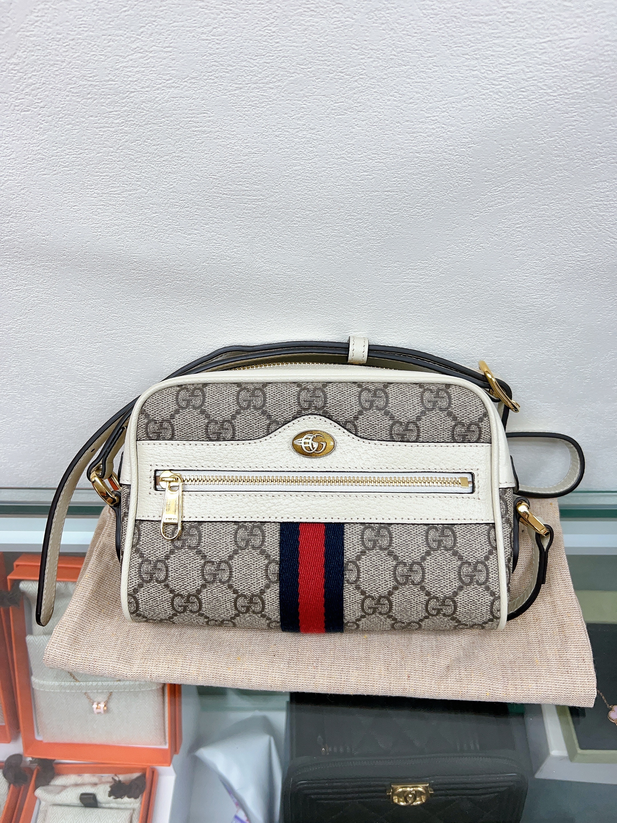 *Unused* Gucci ophidia camera bag white