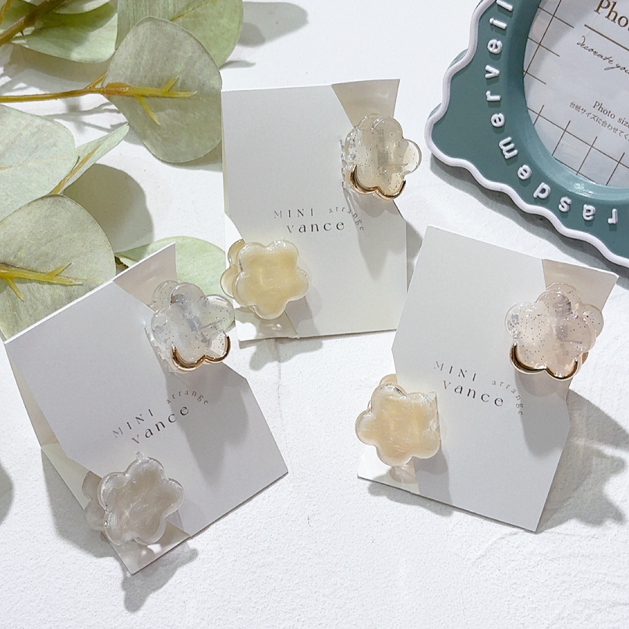 透明感花形髮夾仔SET