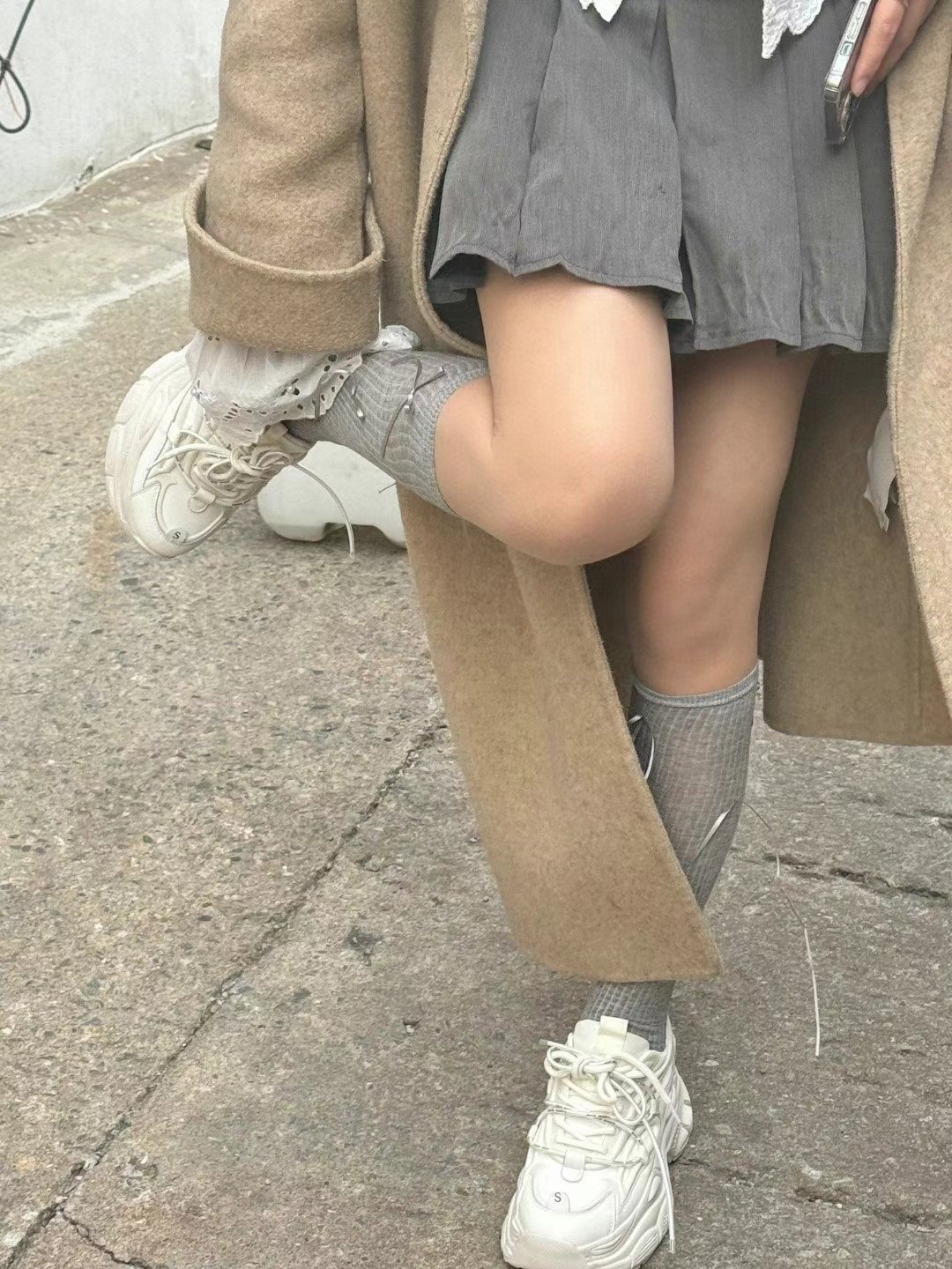 透膚緞帶蝴蝶結襪💝