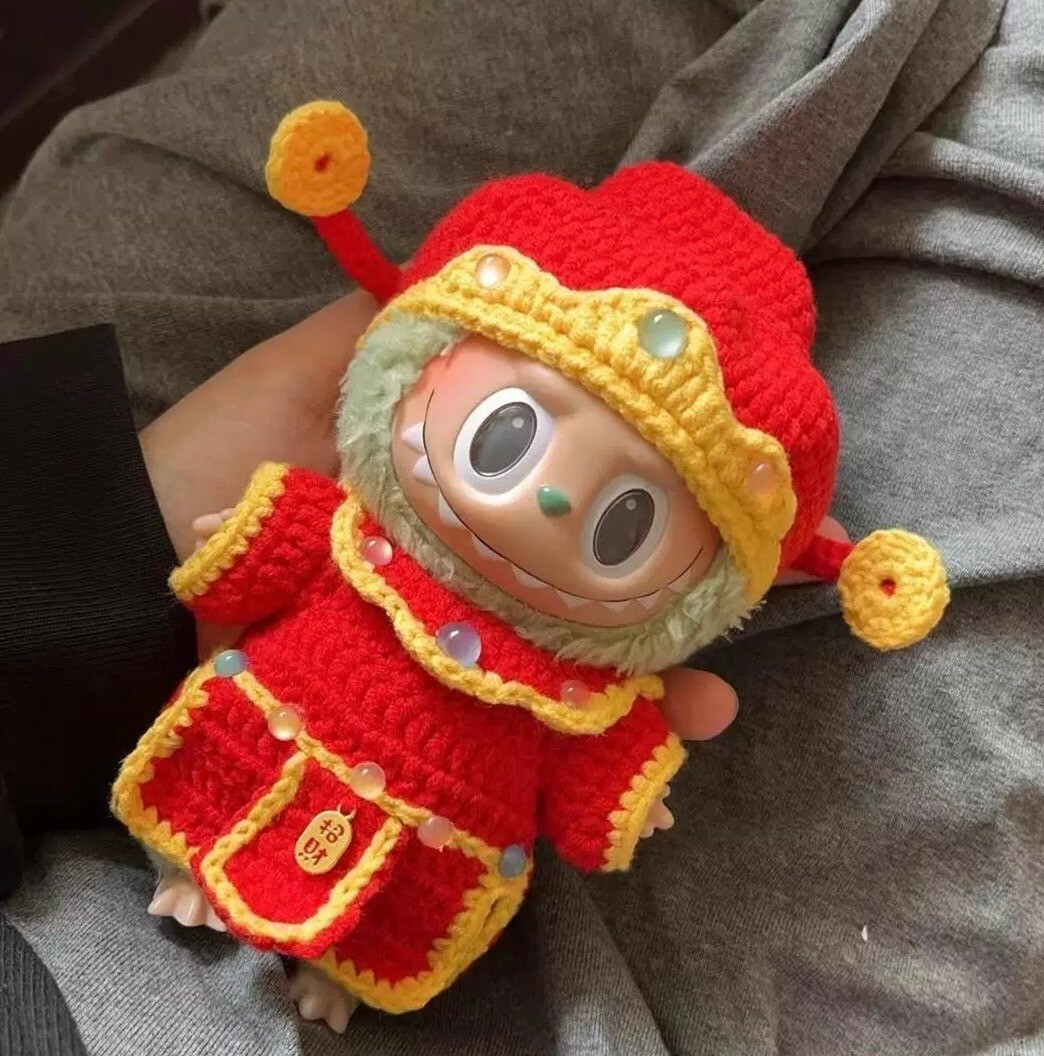 拉布布 LABUBU 心動馬卡龍 吊飾專用服裝 財神爺造型套裝 (無附吊飾)