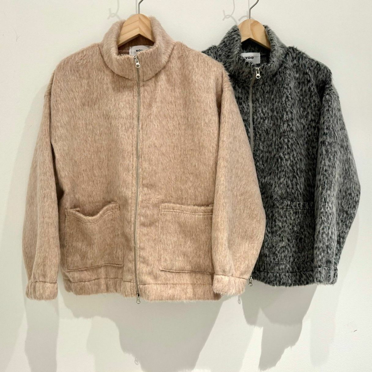 企領淨色拉鍊外套 VOID-069JK