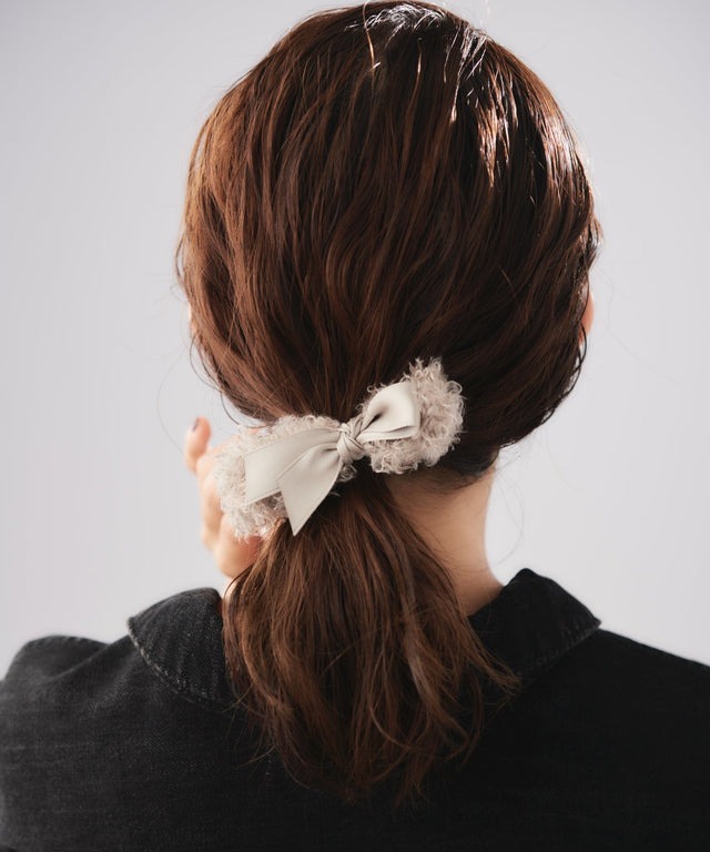 毛毛蝴蝶結髮夾