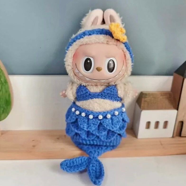 拉布布 LABUBU 心動馬卡龍 吊飾專用服裝 藍色美人魚造型套裝 (無附吊飾)