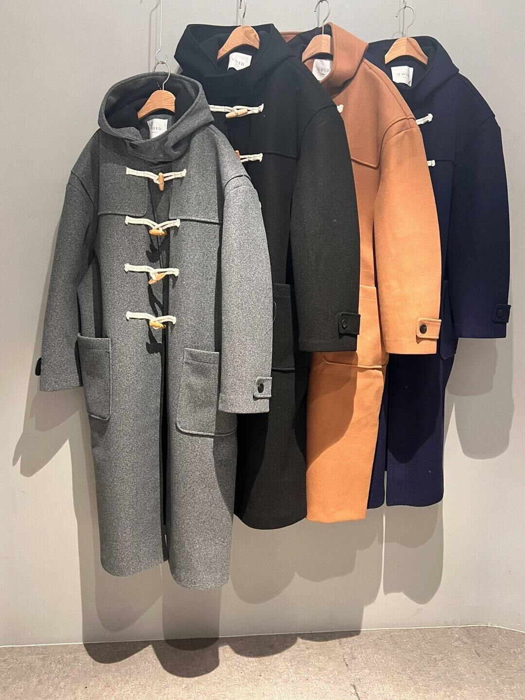 淨色牛角鈕連帽長褸 VOID-075JK