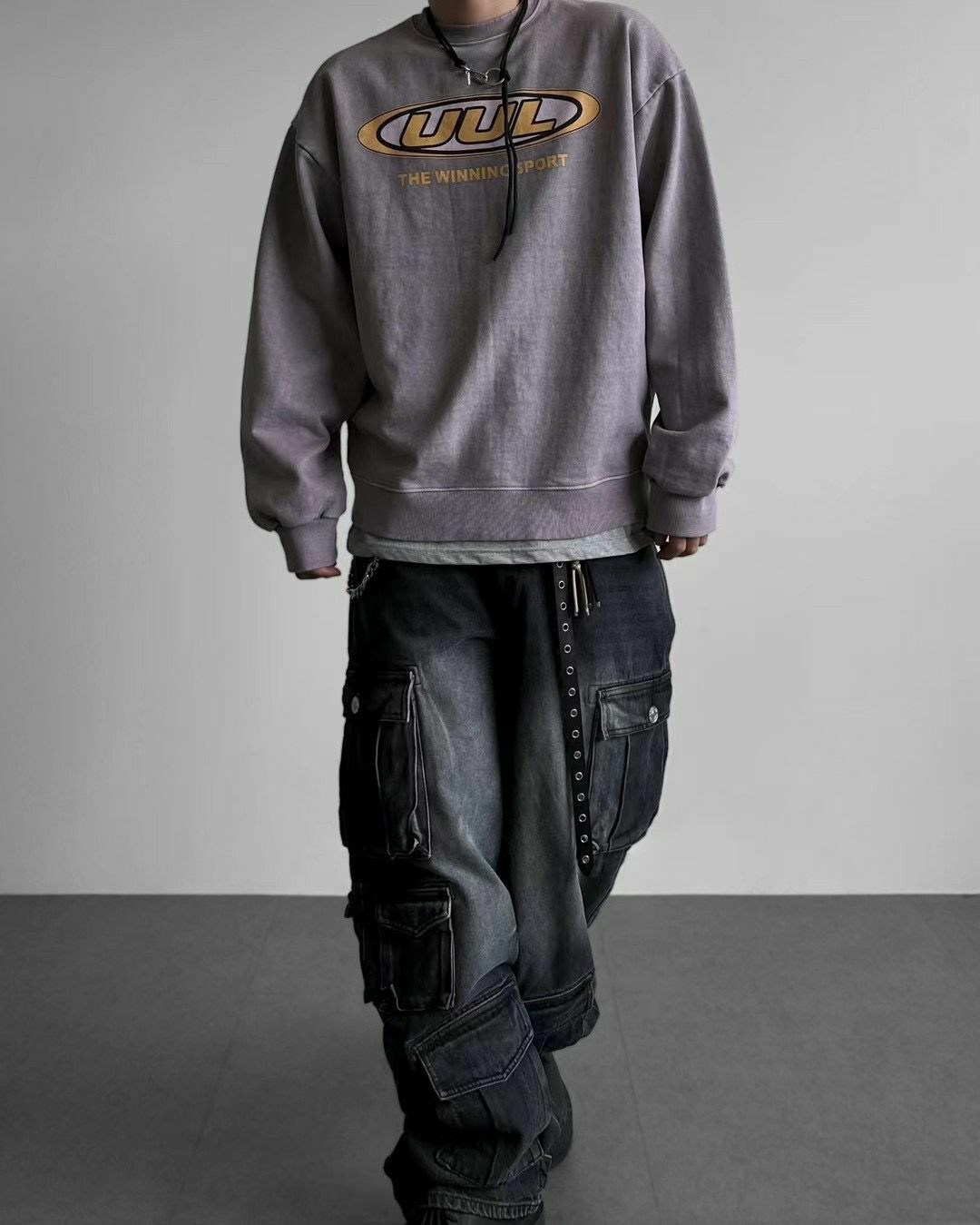 洗水英文字衛衣 UNUSED-020T