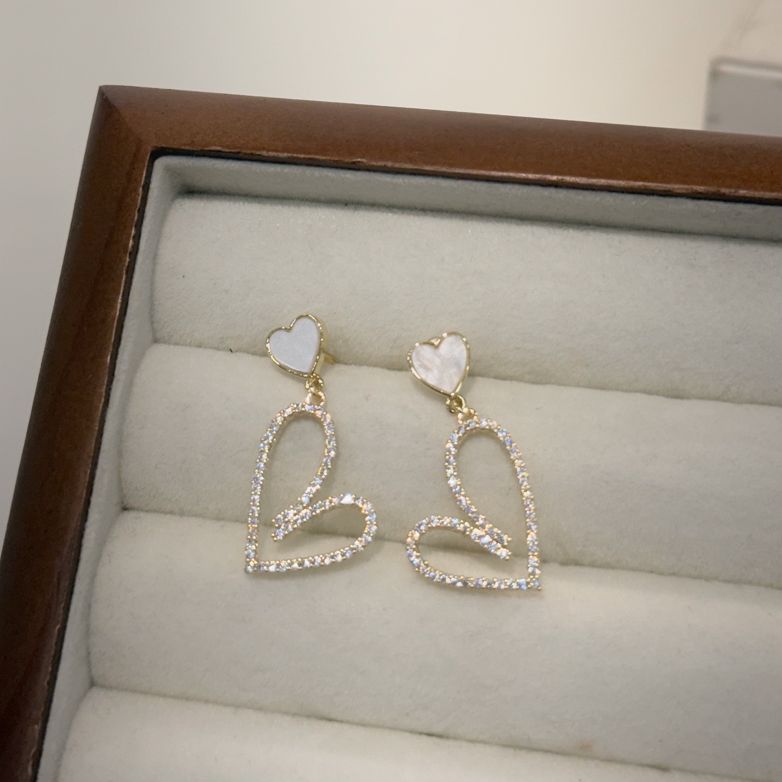 貝殼排鑽愛心垂吊