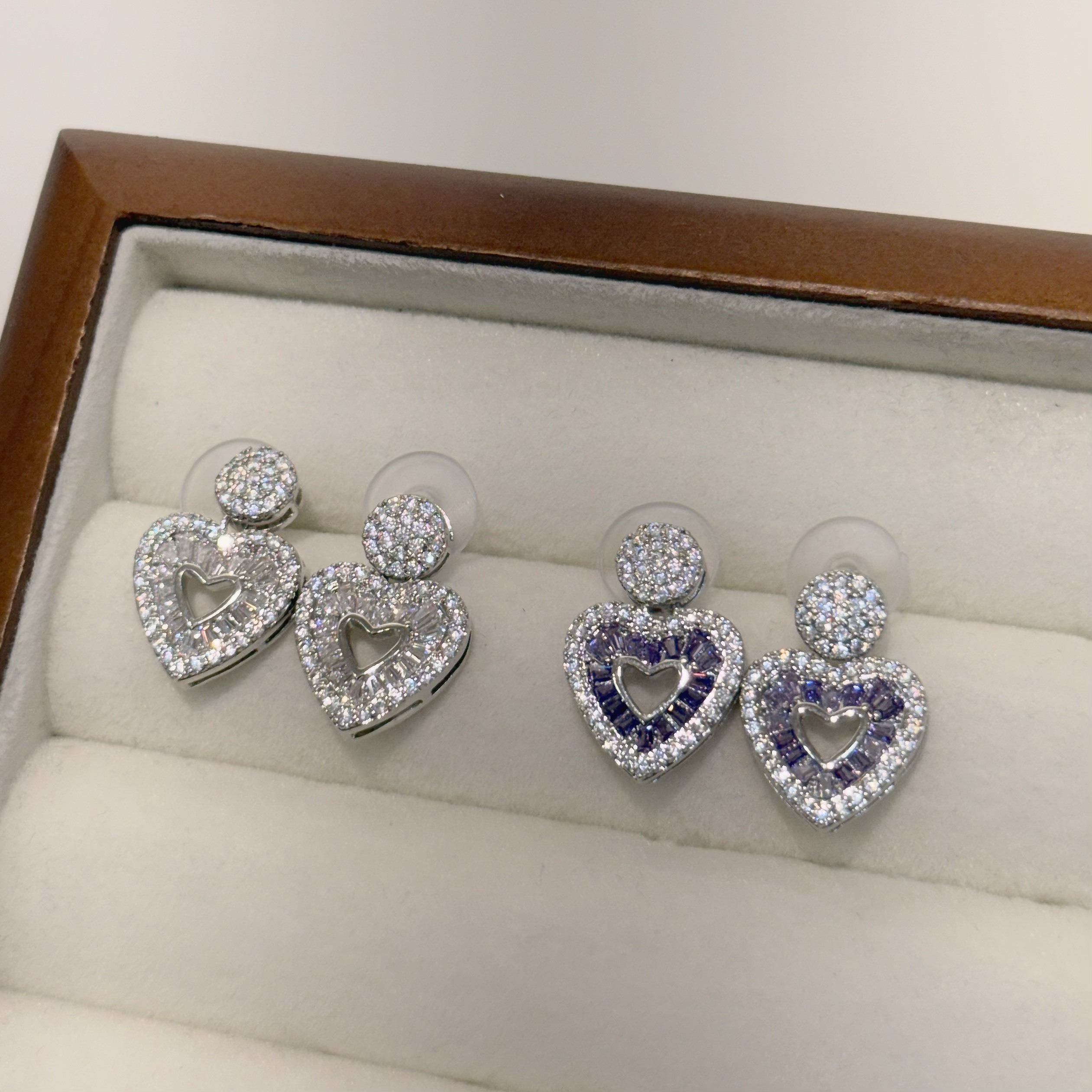 滿鑽愛心鋯石垂吊