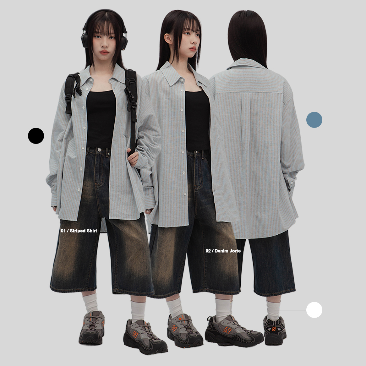 亞麻條紋襯衫(in stock)