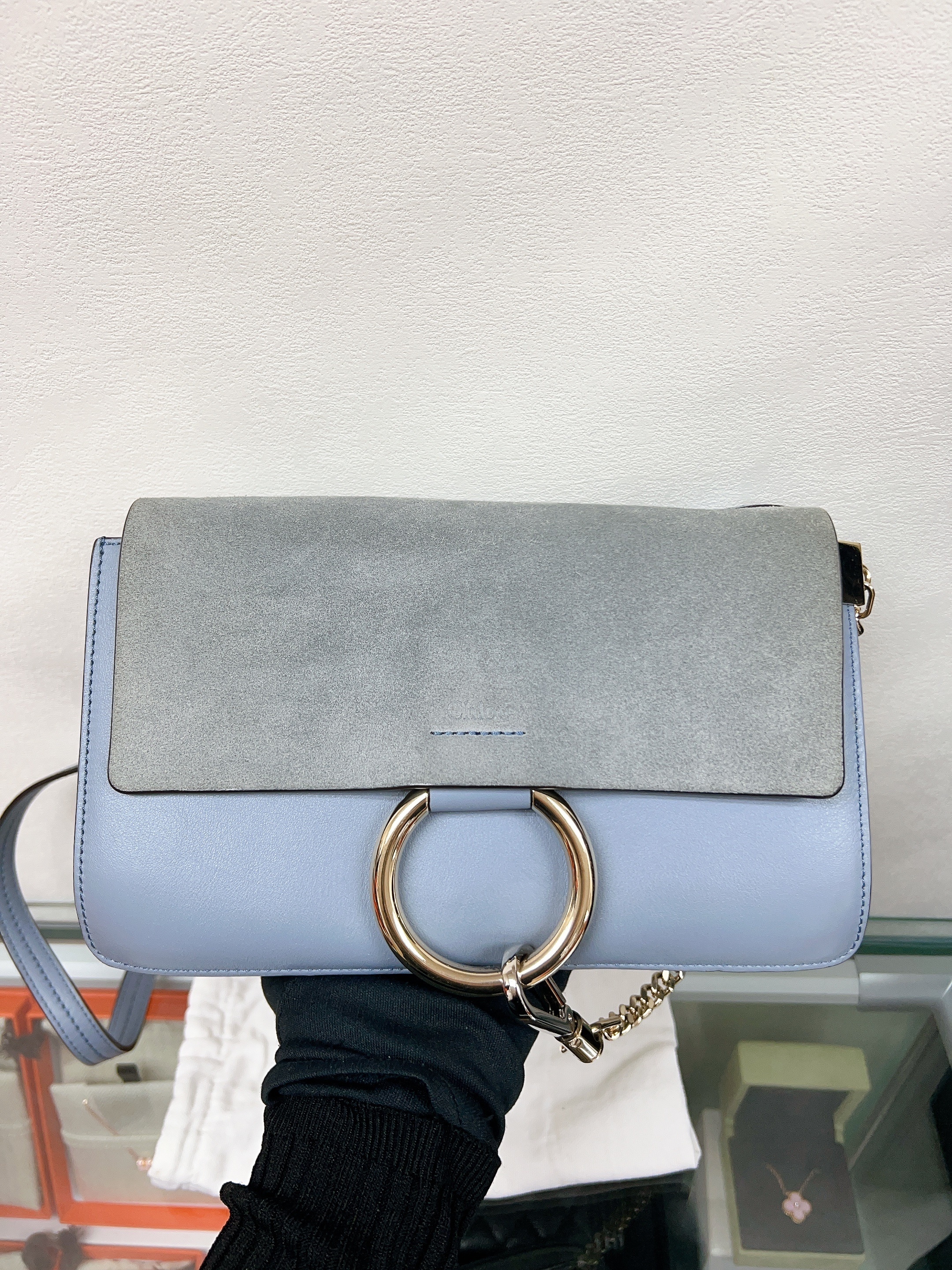 Chloe faye woc chain bag baby blue