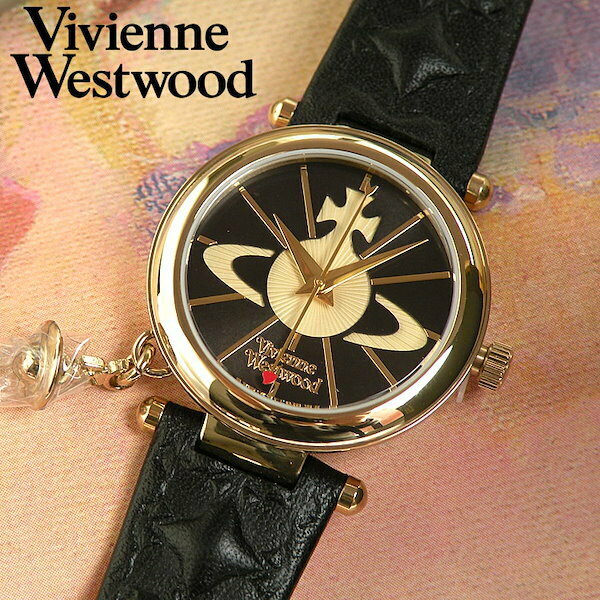 VV006BKGD Vivienne Westwood 微微安 西太后 女裝 經典黑色壓花真皮錶帶  手錶 (香港行貨)