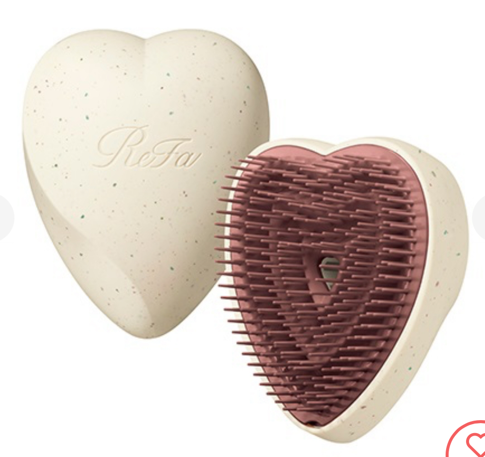 日本ReFa Heart Brush 防毛躁蓬鬆順髮按摩心型梳 - 限定秋冬大地白