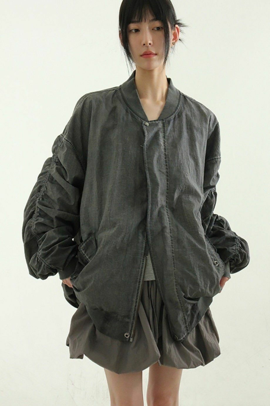 淨色拉鍊外套 GLAMOUR-057JK