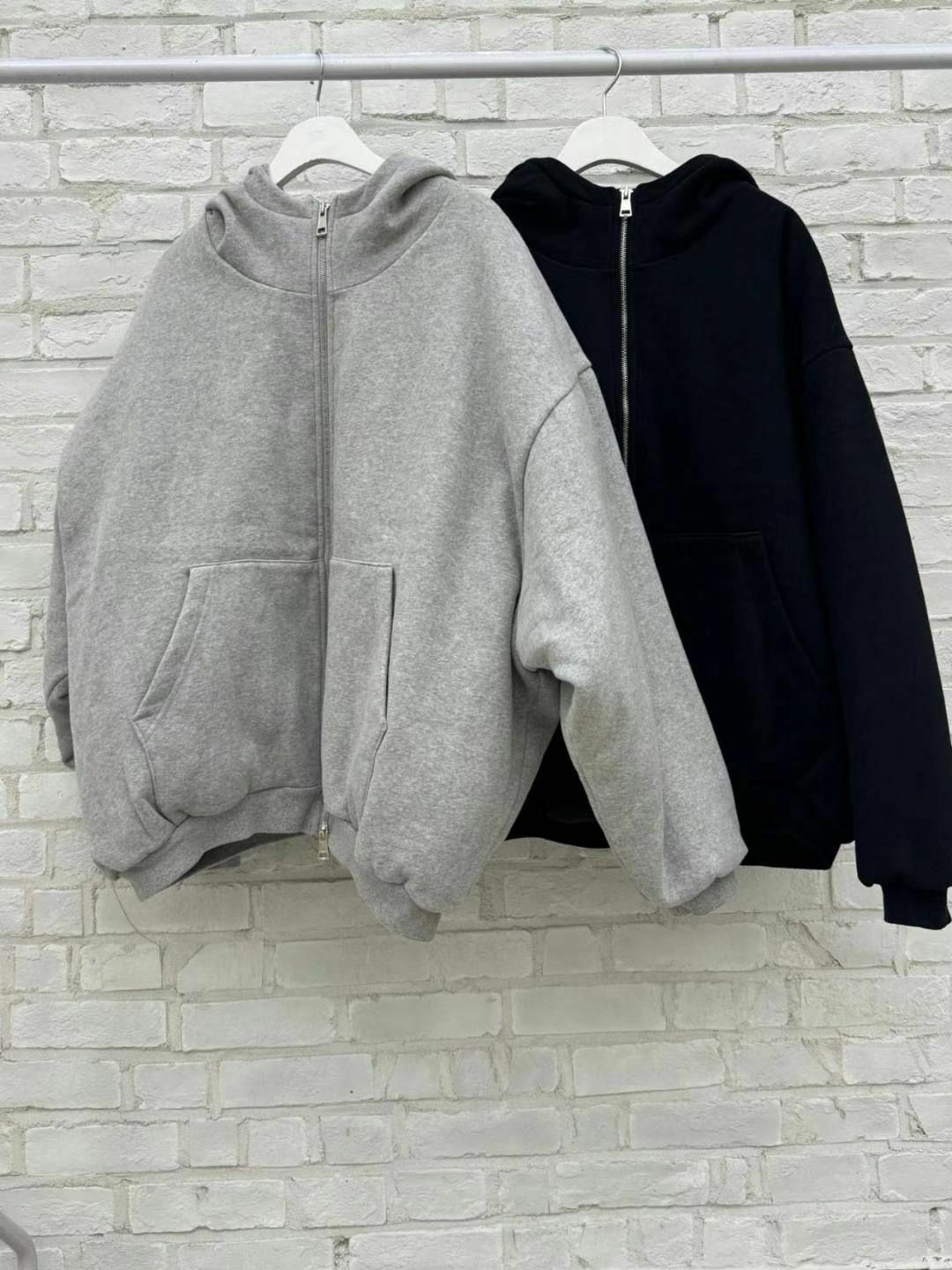 淨色連帽拉鍊外套 GLAMOUR-058JK