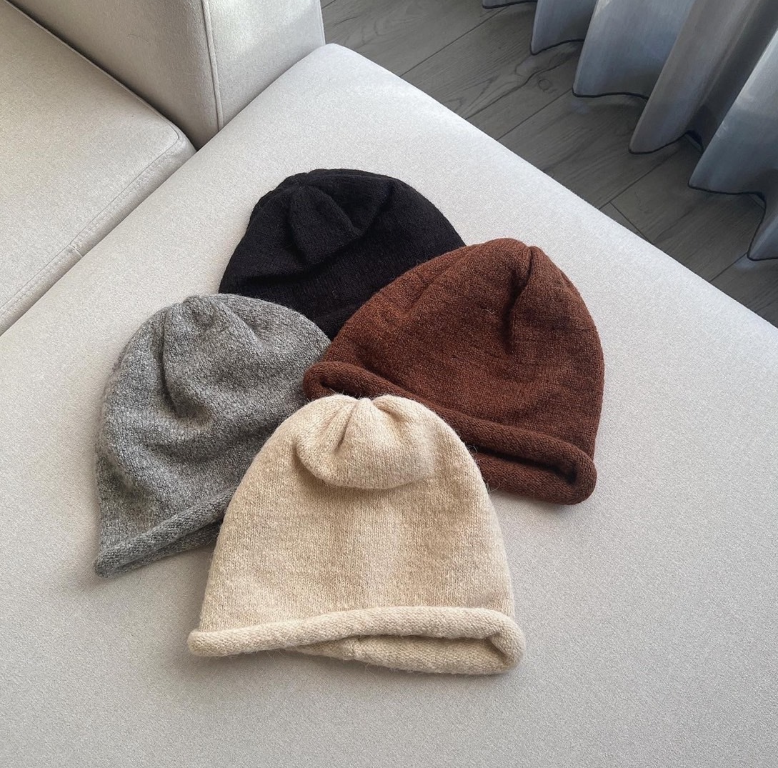 針織捲編帽/二款