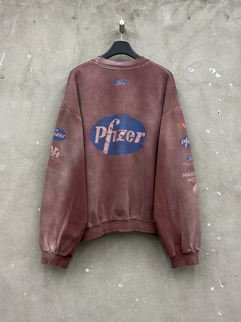 洗水英文字圖案衛衣(薄抓毛底) ARCHIVE-264T