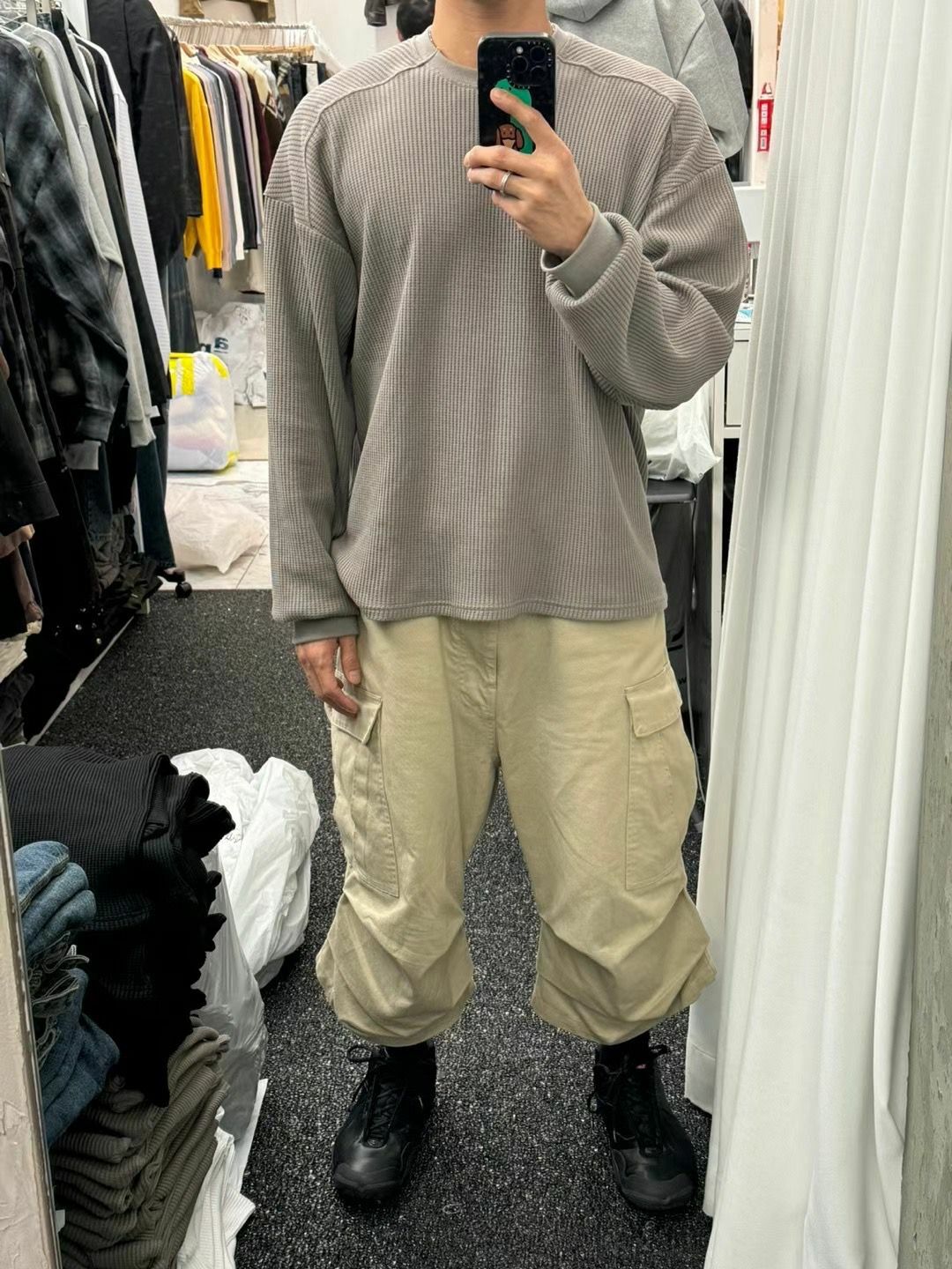 淨色暗紋長袖衫 SWAG-008T