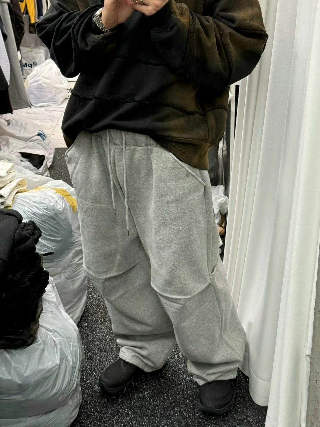 淨色可束腳鬆身運動褲 SWAG-009P