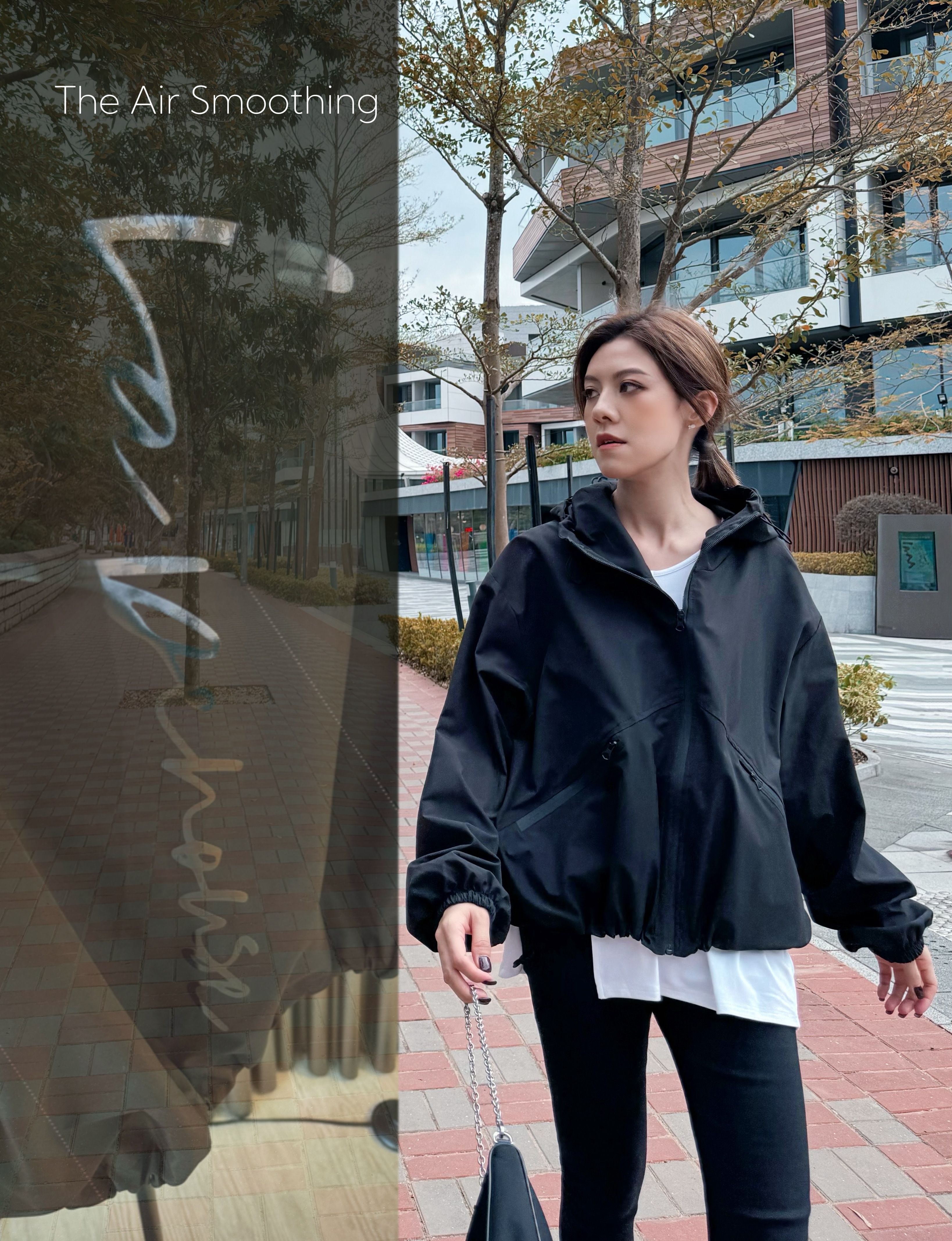 Graphic Logo Waterproof Hooded Windbreaker_JK2412L01B