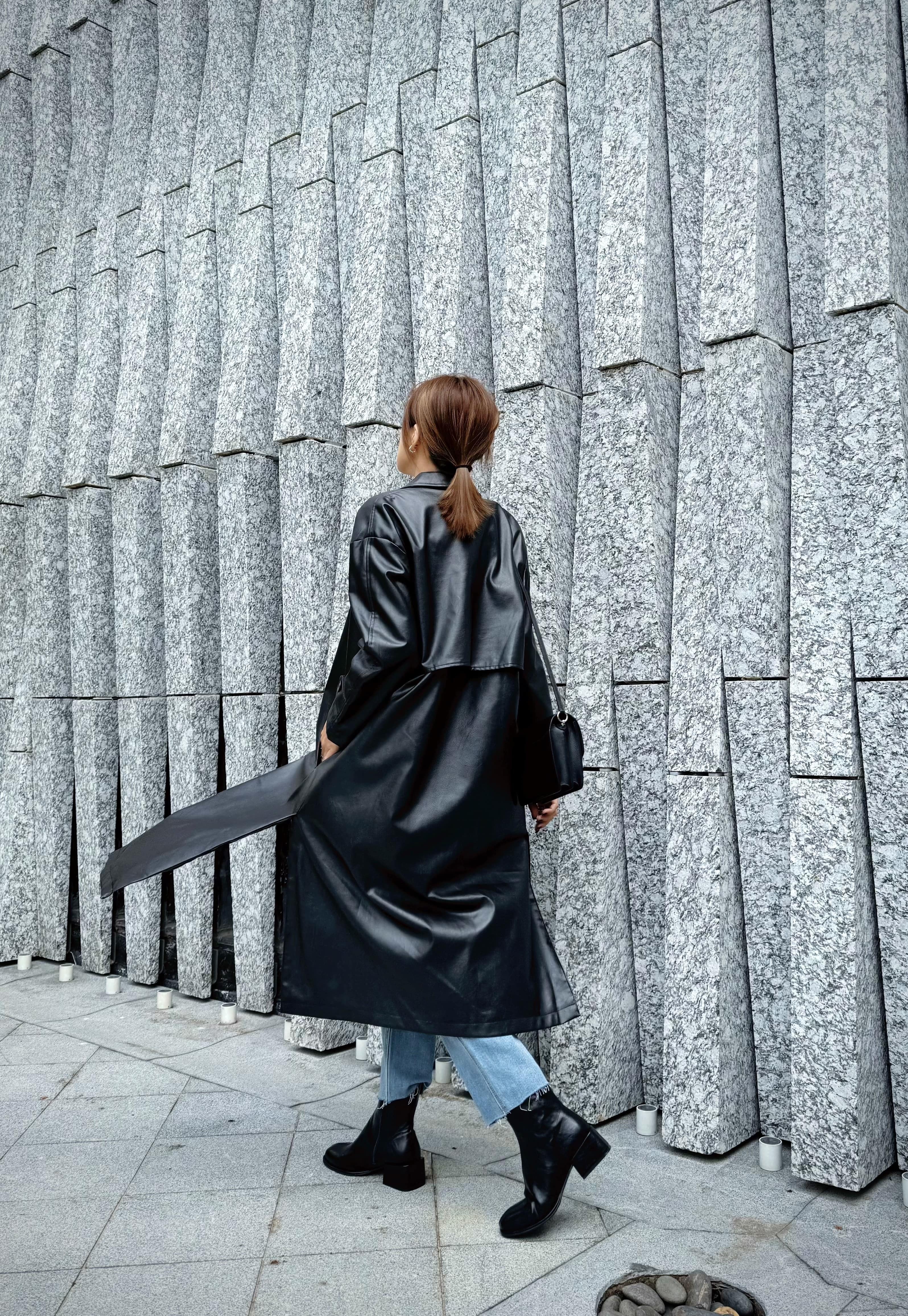 Faux-Leather Oversized Coat_CO2412L22
