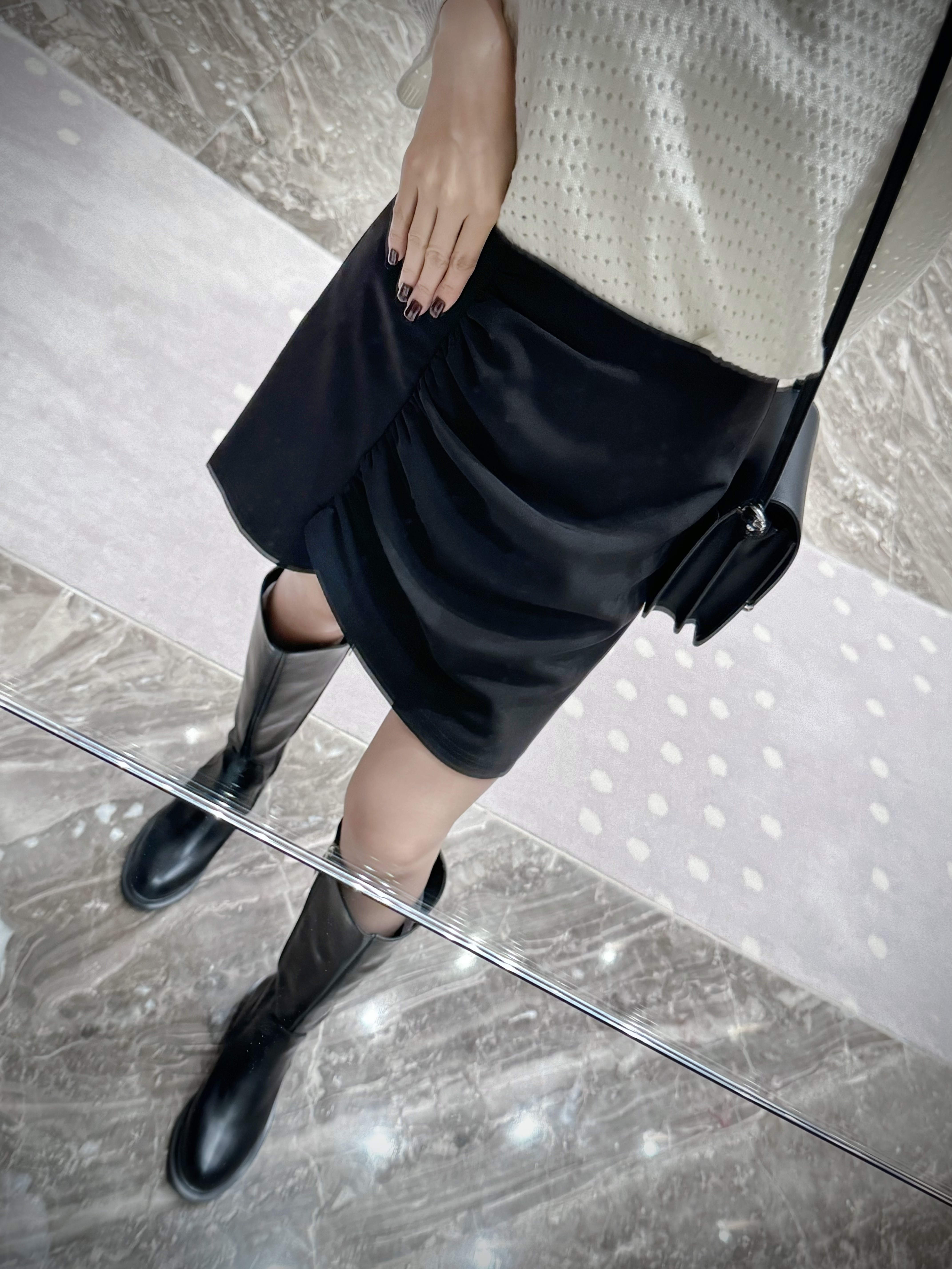 Side Draped Mini Skirt_SK2210L08