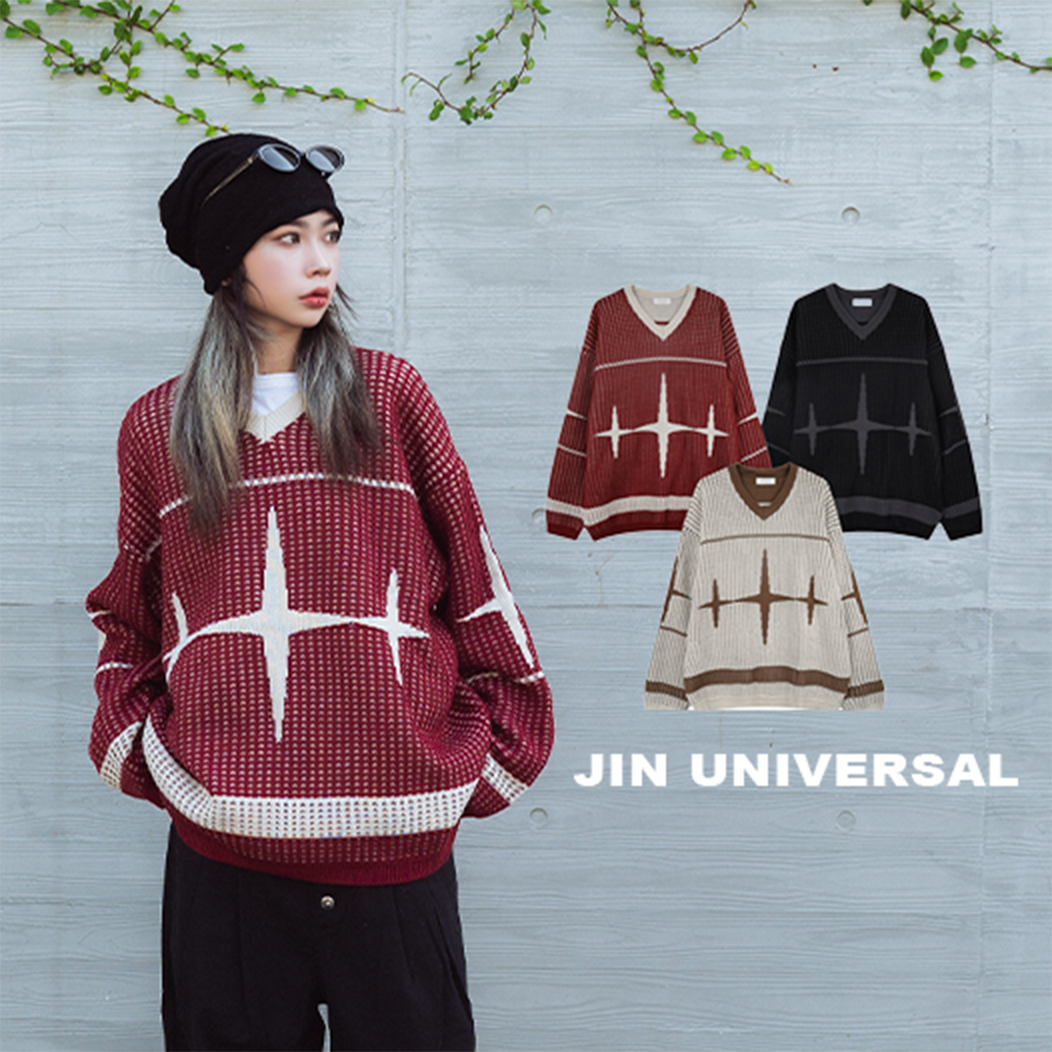 JIN UNIVERSAL🇰🇷 十字星數字針織毛衣