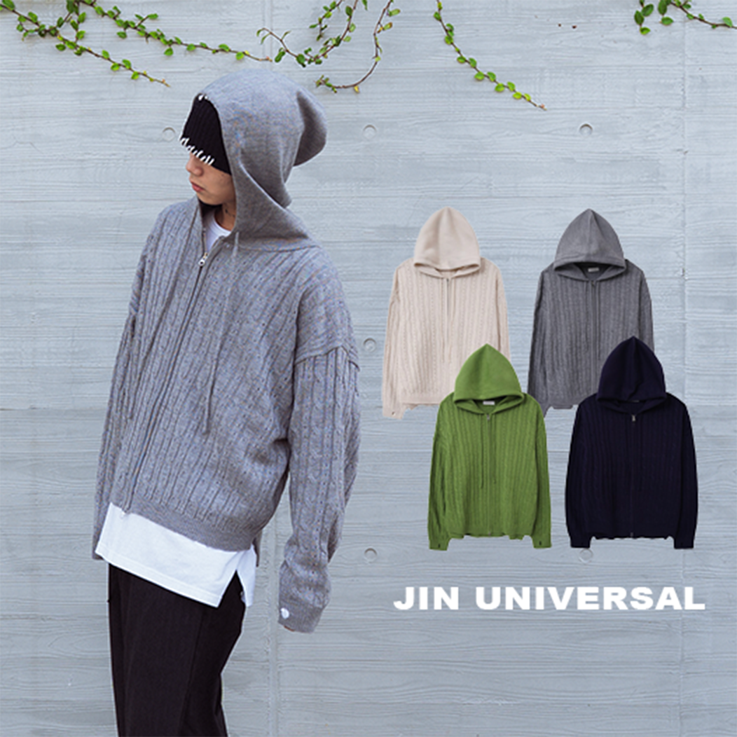 JIN UNIVERSAL🇰🇷 麻花針織連帽外套