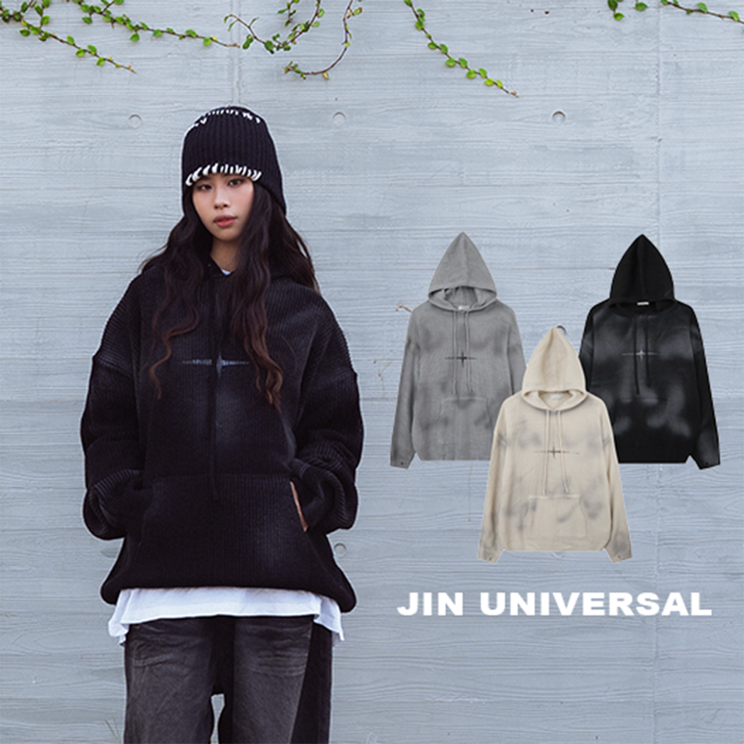 JIN UNIVERSAL🇰🇷 做舊十字星帽T