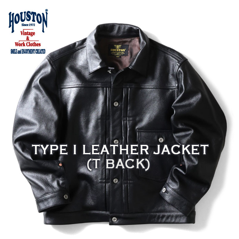 HOUSTON レザートラッカージャケット　leather jacket やや厚手のカウレザーを使用した、1stタイプの『トラッカージャケット