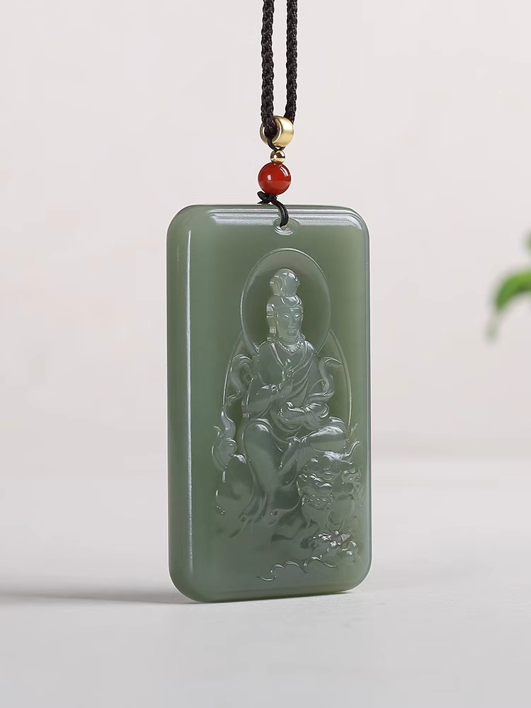 1030142 和田玉文殊菩薩掛件