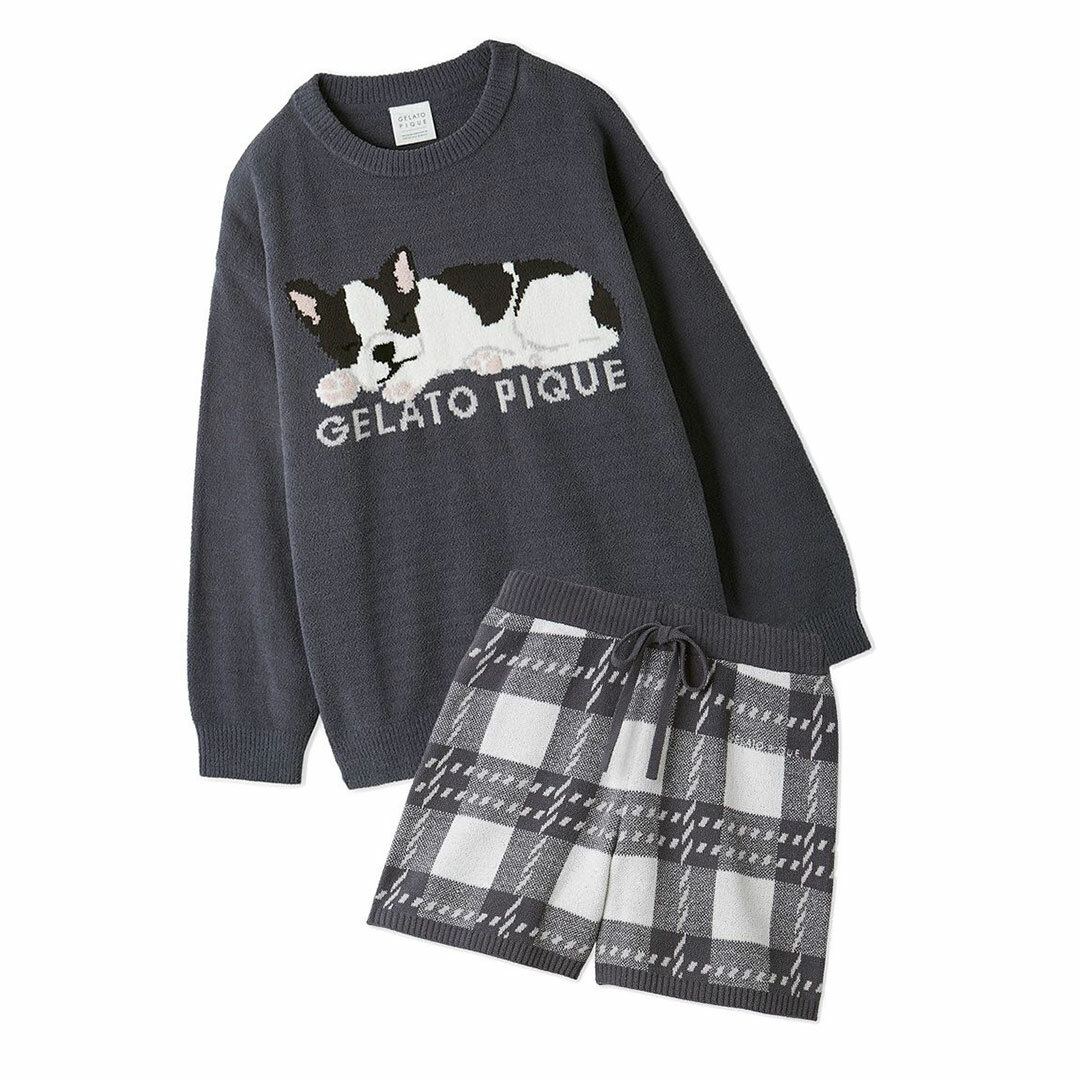 ジェラートピケ✩エアモコSLEEPING DOG上下✩クリスマスラッピング L付 エアモコ SLEEPING DOG ジェラートピケ