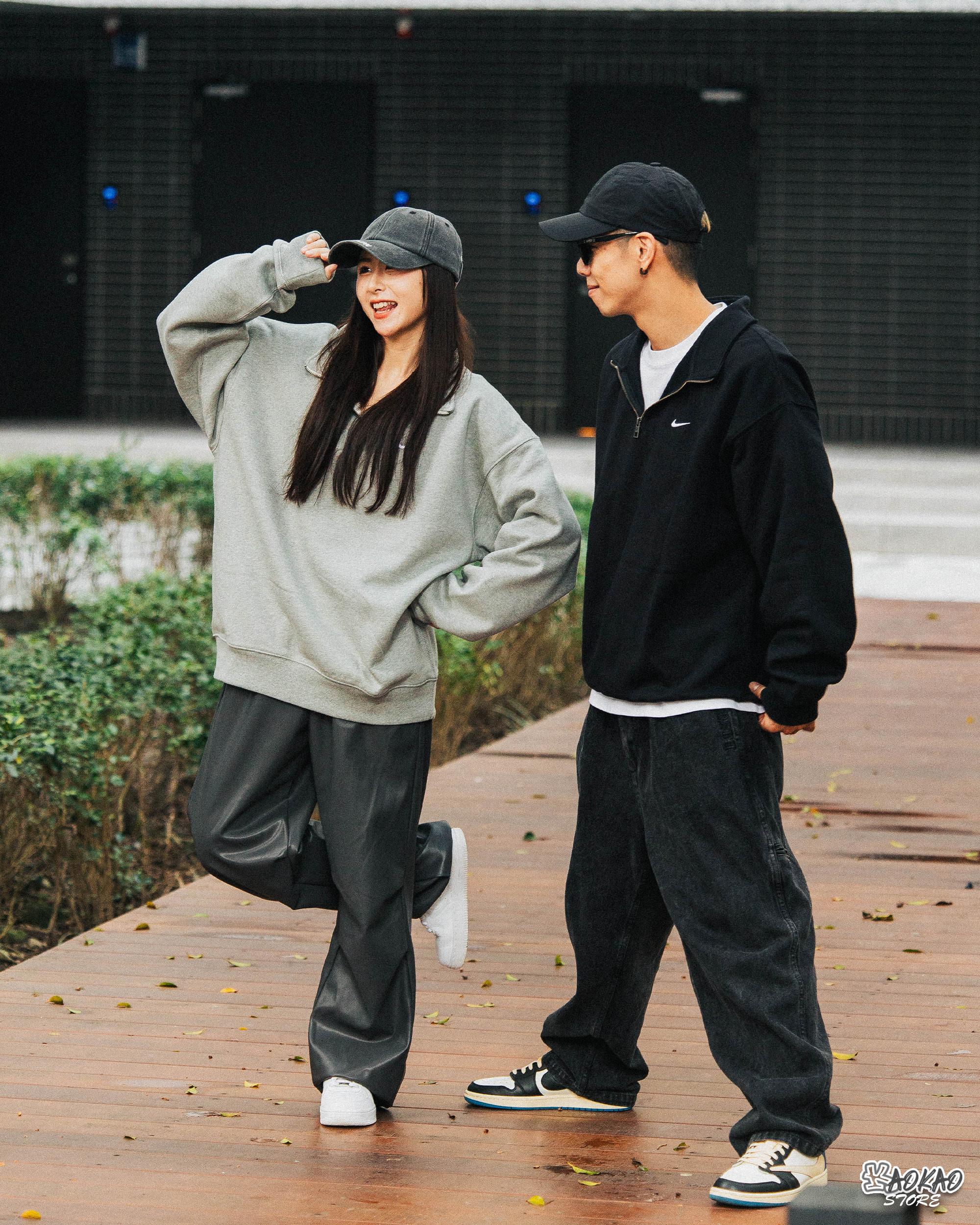 NIKE Solo Swoosh LAB 拉鍊大學T 半開襟重磅 刷毛 黑色 灰色【DQ5209-063/010】