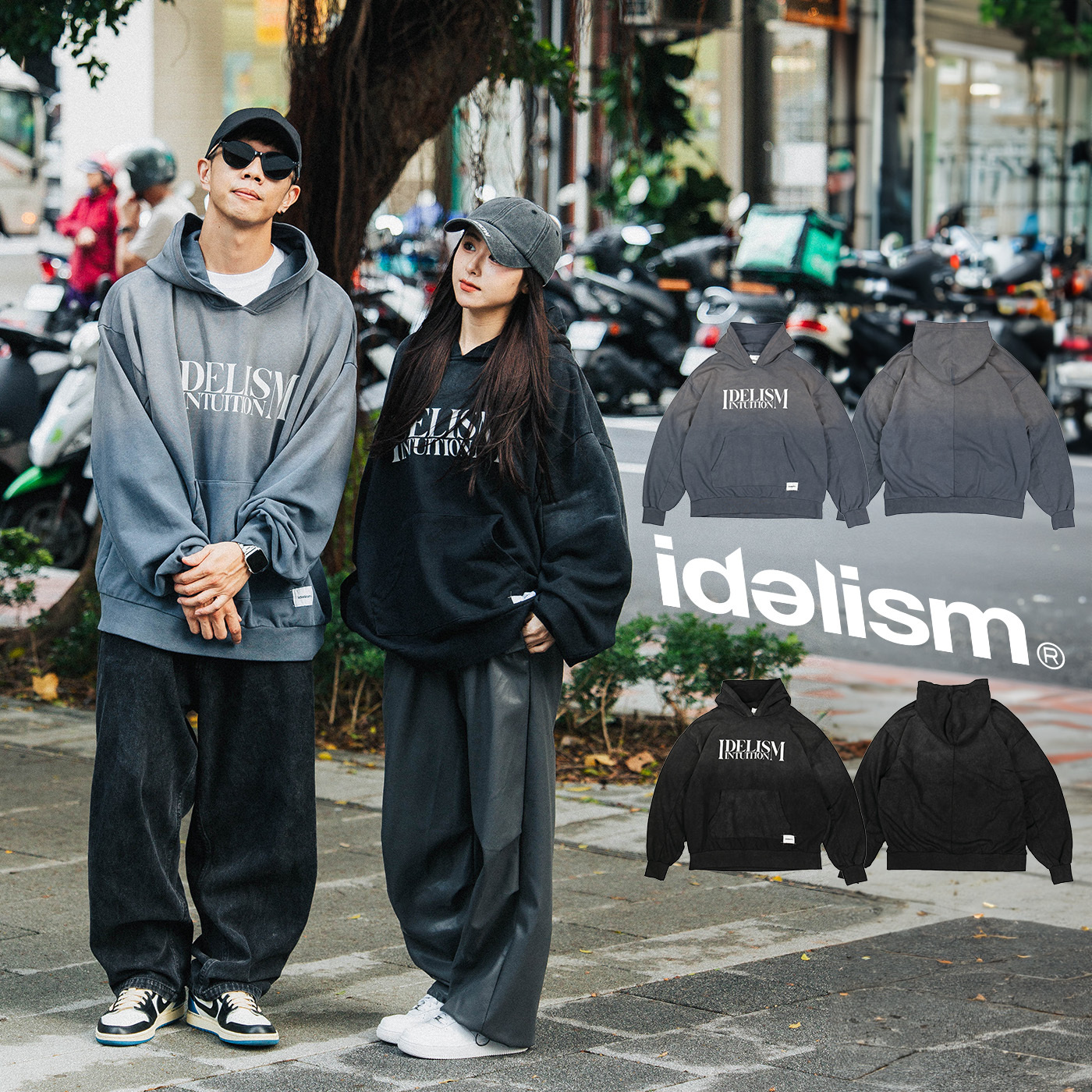 idealism IDE Gradient Hoodie 漸層式帽Tee【ID24046】